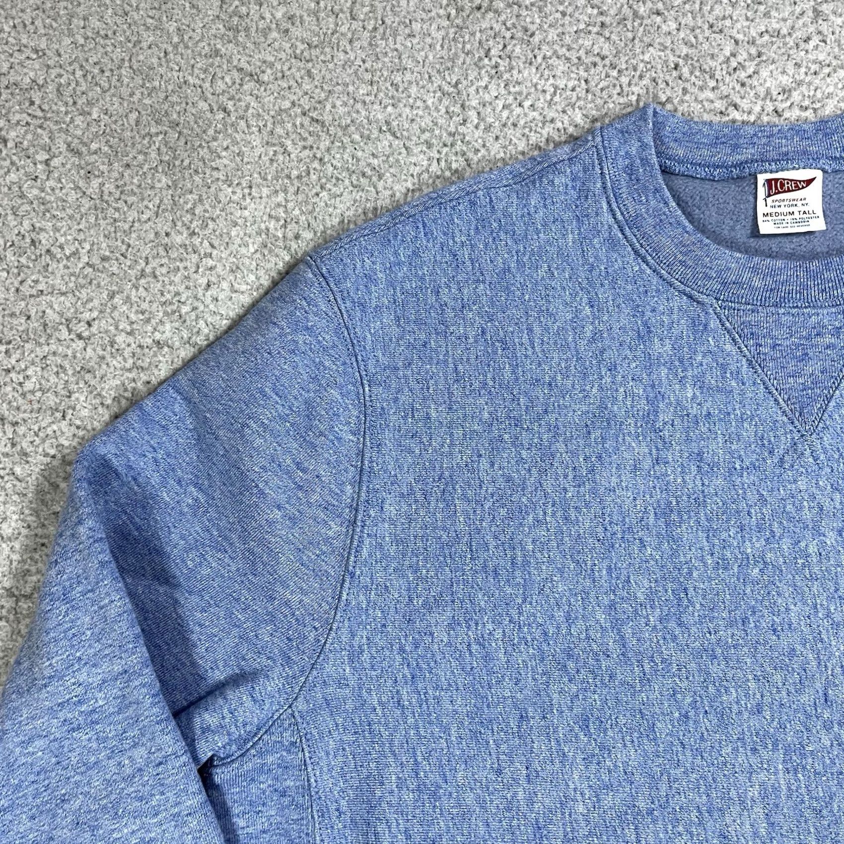 J.Crew VINTAGE J.CREW Sweatshirt Mens M Crewneck Heavyweight Fleece Blue, Cotton Polyester, Regular Fit, Solid, 80s-90s College Preppy style Mens Size US M / EU 48-50 / 2 - 6 Thumbnail