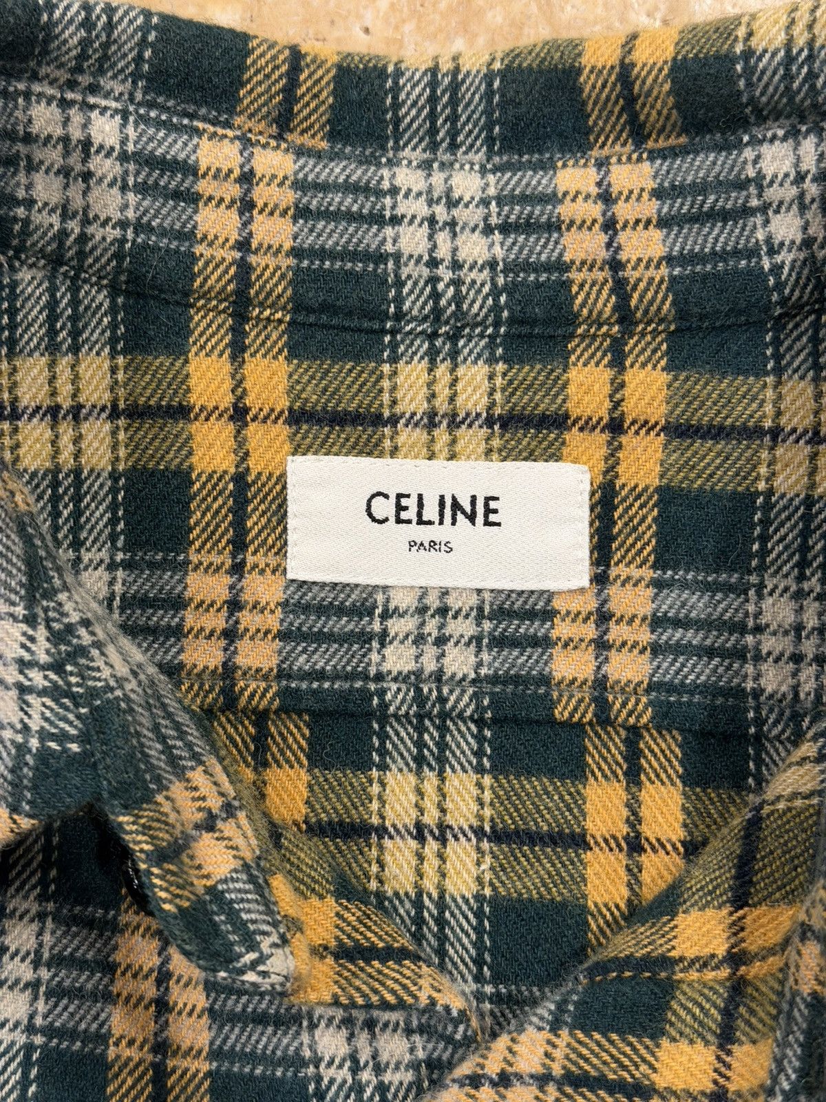 Celine Celine x Hedi FW22 Green/Yellow Flannel Button Up Shirt Size US M / EU 48-50 / 2 - 9 Thumbnail