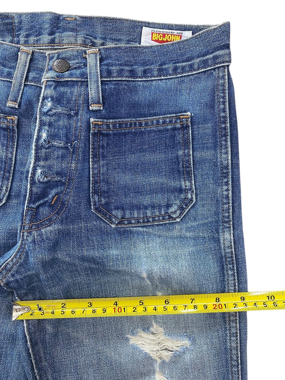 Big John Big John Faded Wash Ripped Style Flare Jeans Size US 27 - 7 Thumbnail