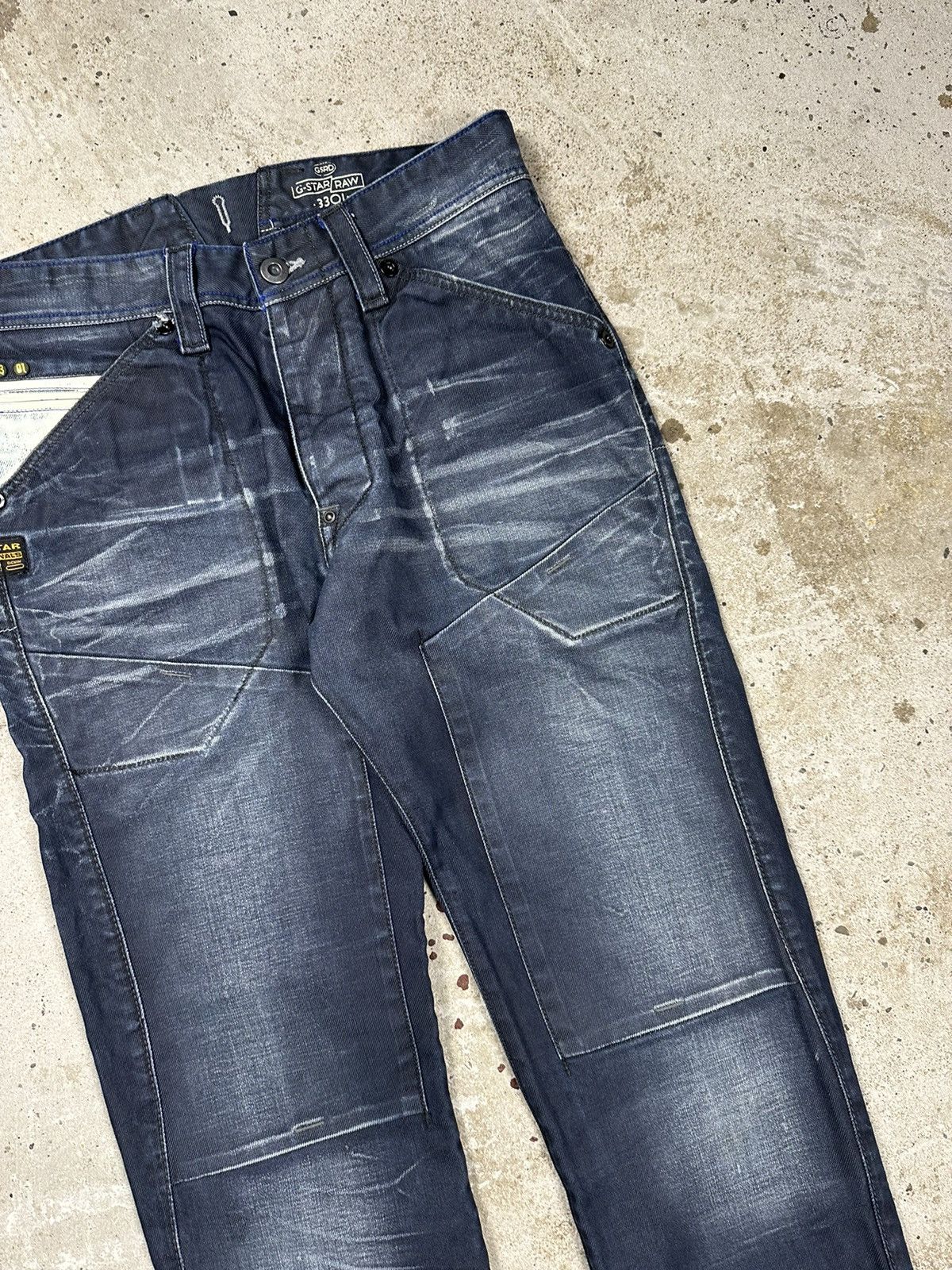 G-Star × Vintage Vintage G Star Raw 3301 Navy Aero Tapered Denim Pants Size US 31 - 7 Thumbnail