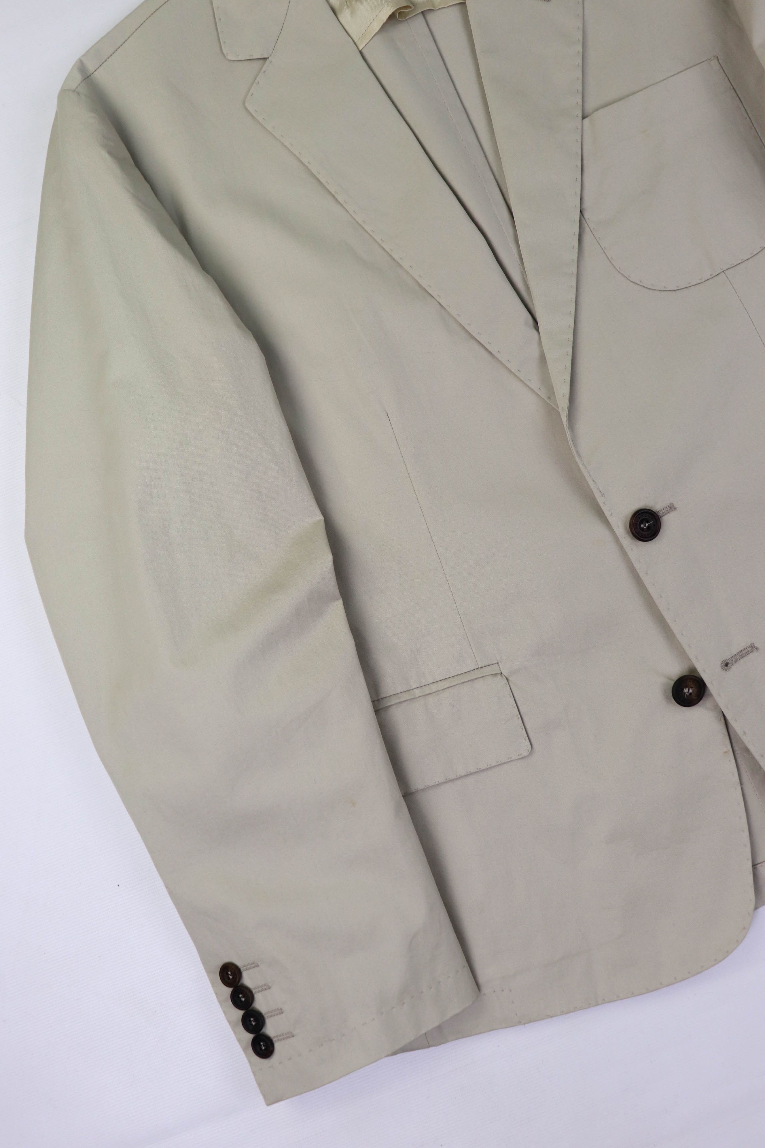 Aquascutum Aquascutum Made in Italy Light Beige Cotton Blazer Jacket Size 40S - 7 Thumbnail