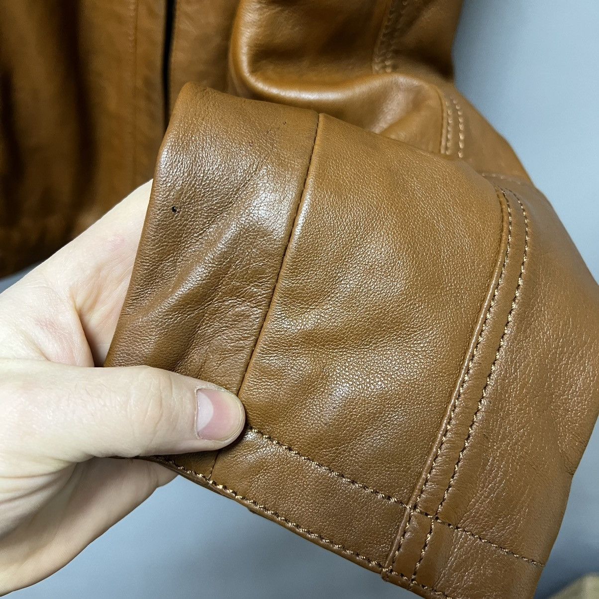 Vintage Leather Jacket Men Infinity Brown Bomber Nappa Leather Size US L / EU 52-54 / 3 - 16 Thumbnail