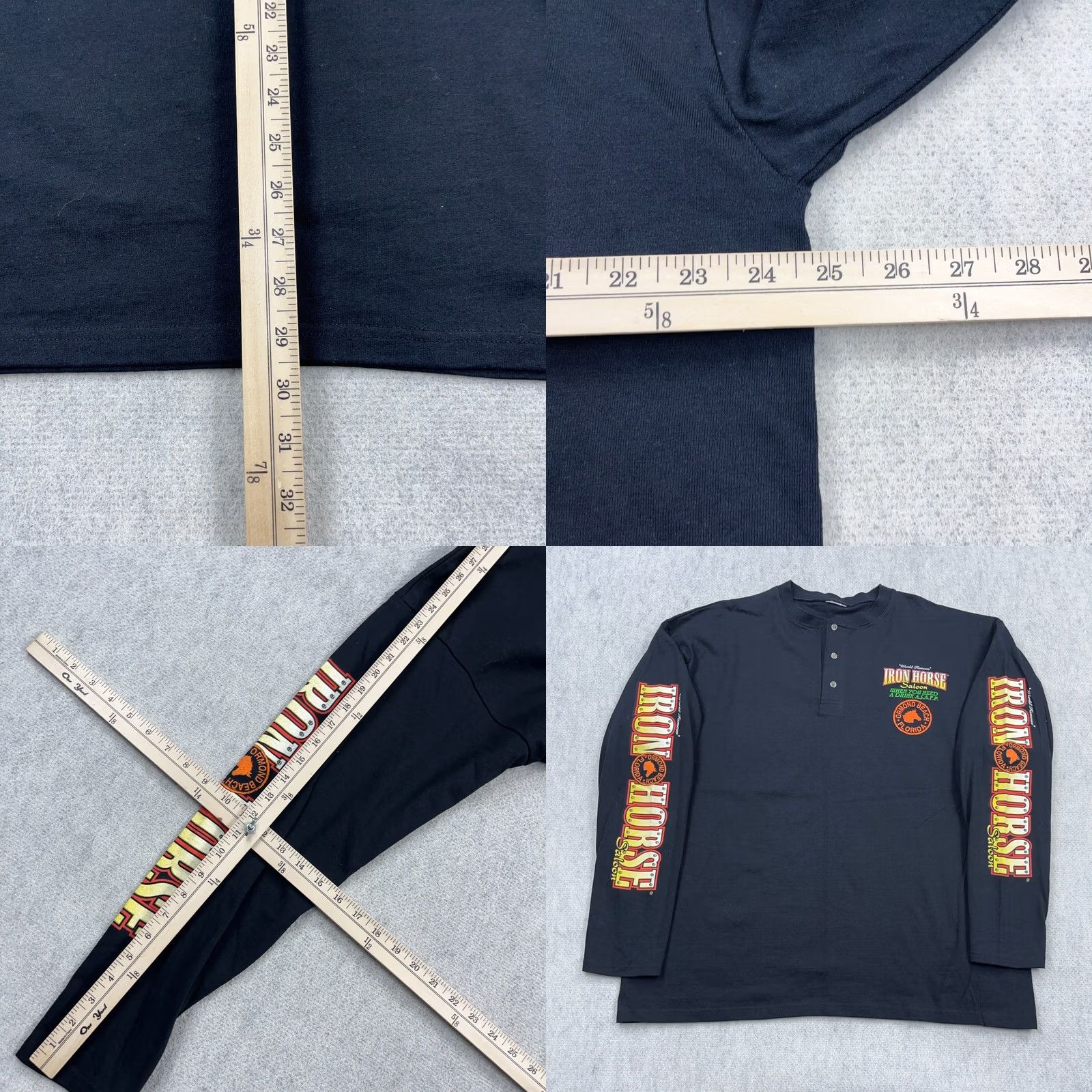 Vintage VINTAGE Y2K Iron Horse Saloon Shirt Men 2XL Long Sleeve Hit Bike Week Biker T-Shirt Black Cotton Knit Logo 80s Retro Skull USA Motorcycle Mens Size US XXL / EU 58 / 5 - 8 Thumbnail