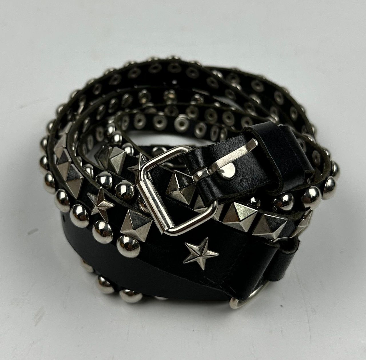 Japanese Brand studded spiked leather belt tc3 Size 36 - 2 Thumbnail