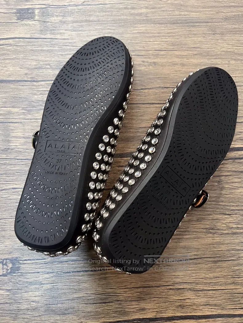 Alaia Alaia Black Crystal Accented Dance Flat Shoes Size US 6.5 / IT 36.5 - 3 Thumbnail