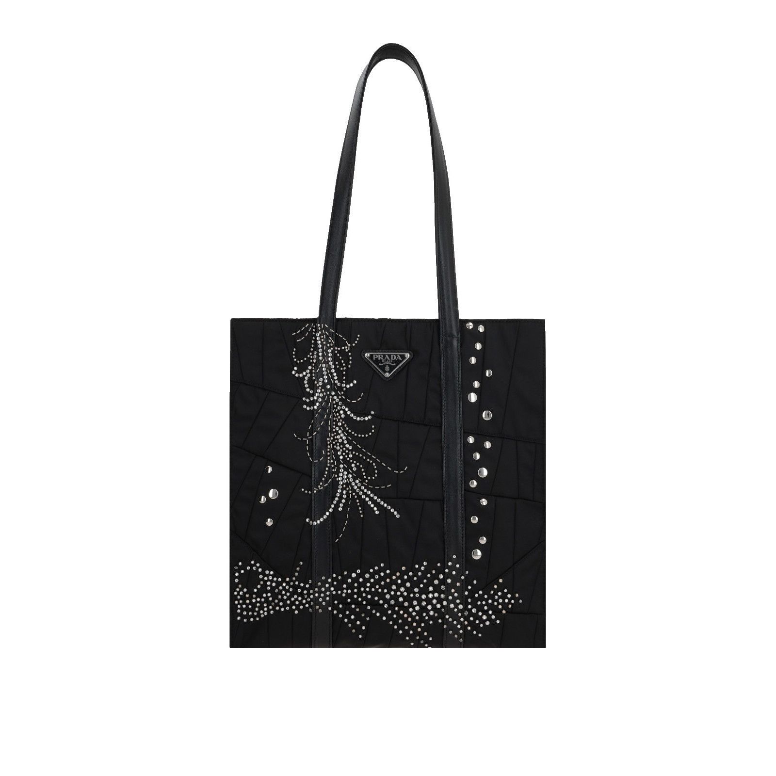 Prada PRADA Re-Nylon Black Embroidery Medium Tote Bag New & Authen Size ONE SIZE - 1 Thumbnail