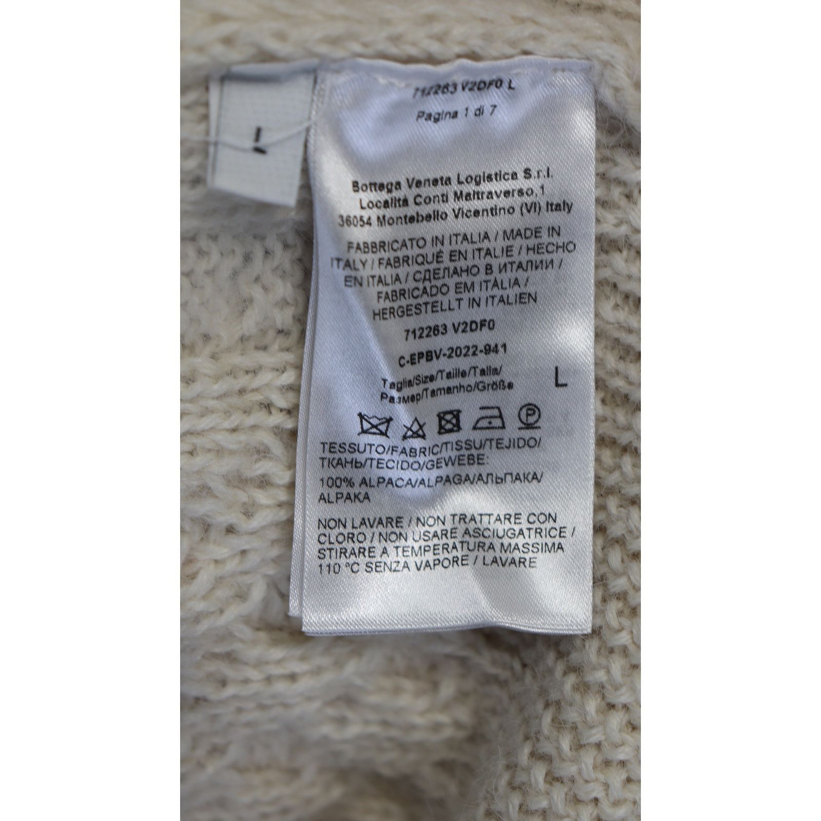 Bottega Veneta o1rshd1 MW Alpaca Aran Knitwear Sweater in Bone Size US L / EU 52-54 / 3 - 13 Thumbnail