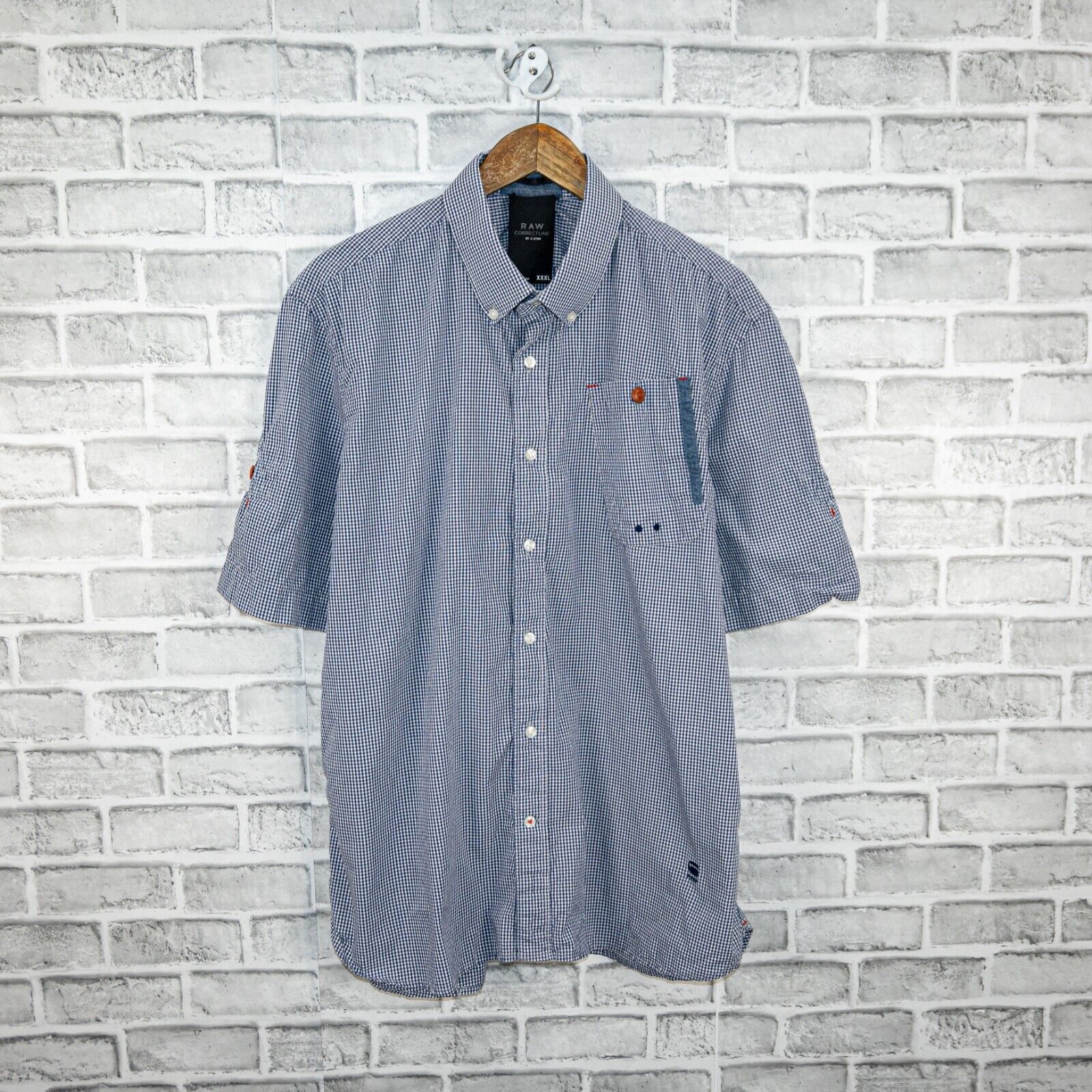 G-Star G Star RAW Correctline Button Down Shirt gingham sz 3XL Size US XXL / EU 58 / 5 - 1 Thumbnail