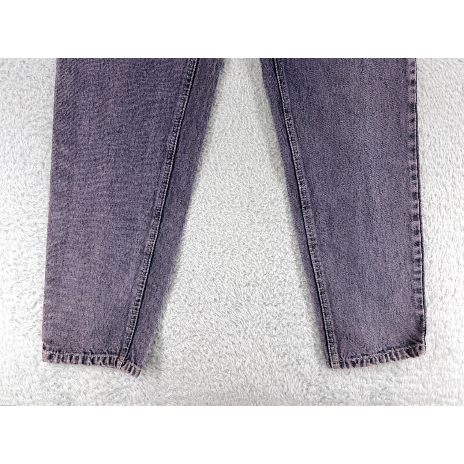Denime VINTAGE Alkam Jeans Womens Purple Denim 28 80s 90s Hip Hop Button Fly Straight 5-Pocket Design Regular Stretch Cotton Denim Woman Clothes Shoes Size 28" / US 6 / IT 42 - 4 Thumbnail