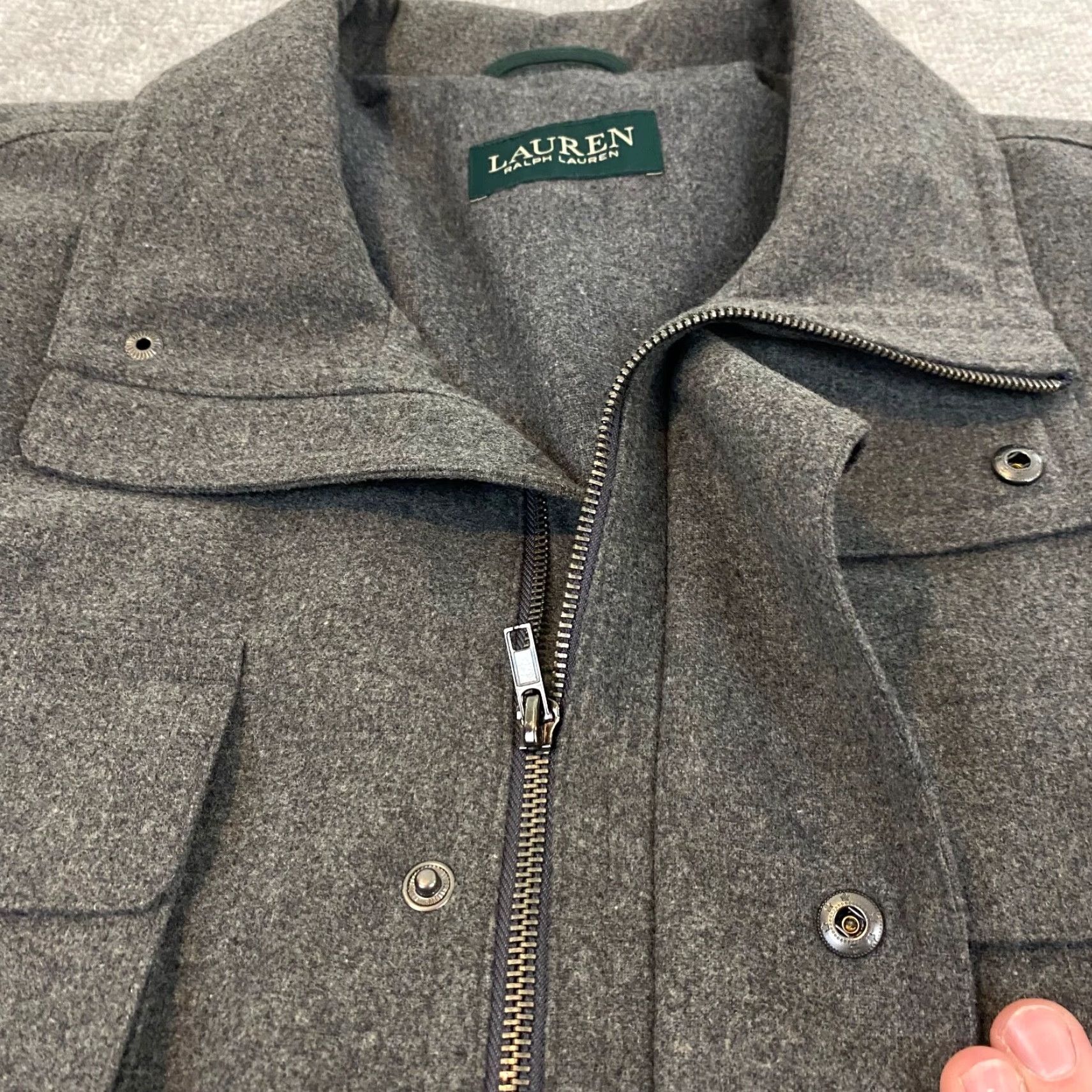 Ralph Lauren Lauren Ralph Lauren Coat Mens Gray Long Full Zip Pea Wool Pockets L/S 48 R Size US M / EU 48-50 / 2 - 4 Thumbnail