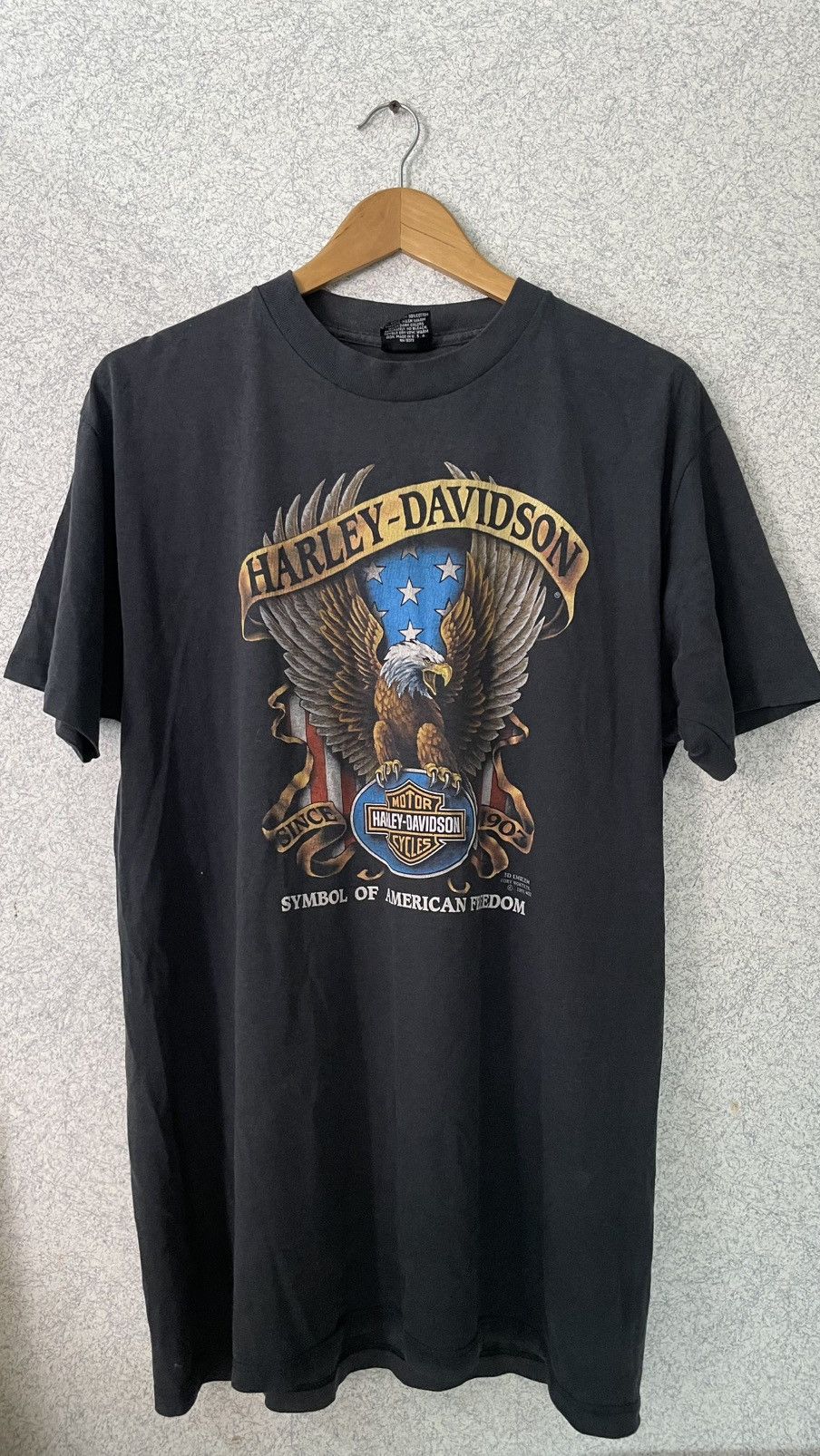 Harley Davidson 1991 VINTAGE 90s 3D EMBLEM HARLEY DAVIDSON Size US XL / EU 56 / 4 - 1 Thumbnail