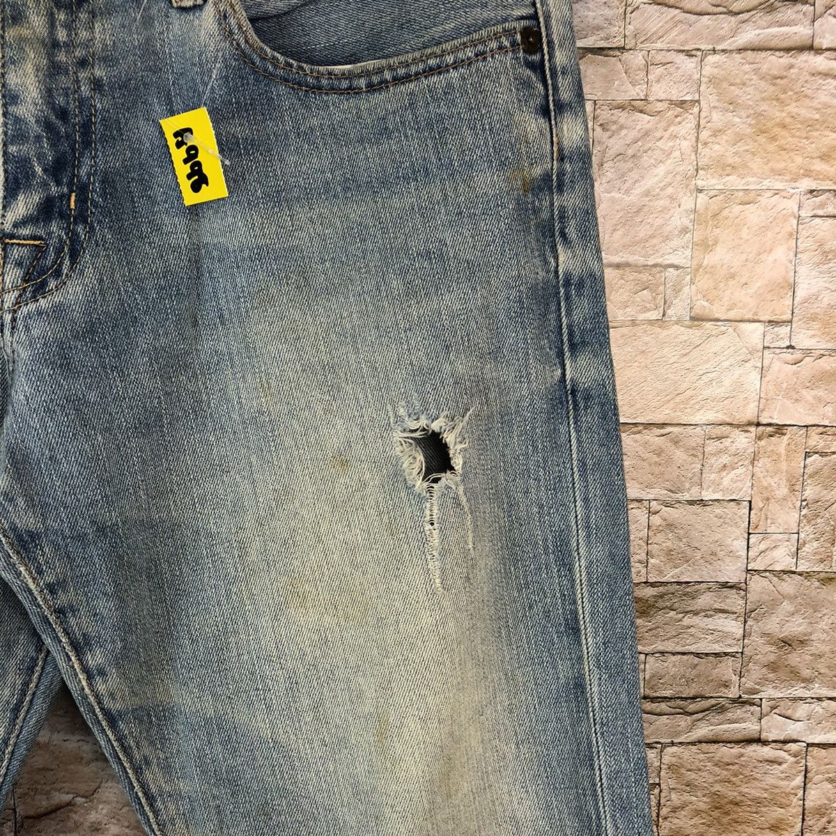 Uniqlo Uniqlo Boyfriend Blue Distressed Denim Pants #A998 Size US 32 / EU 48 - 10 Thumbnail