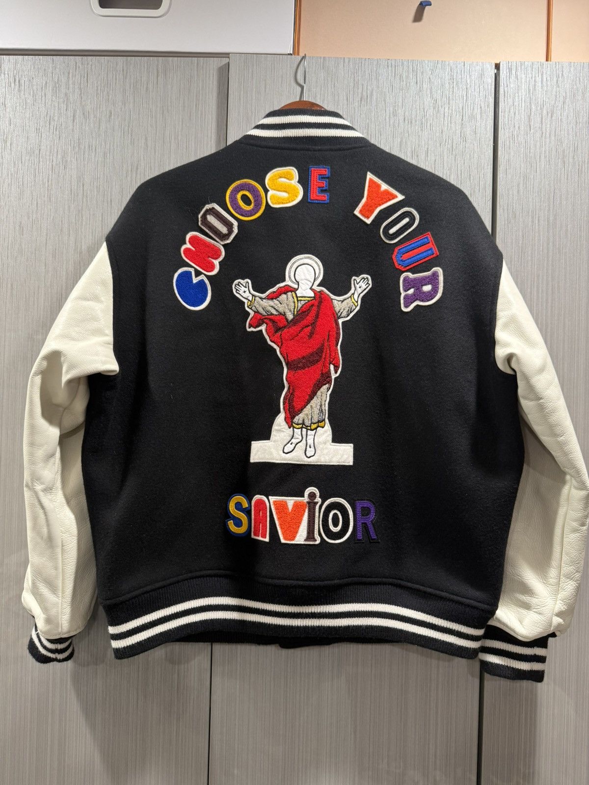 DENIM TEARS × Saint Michael Saint Michael Denim Tears Patches Varsity Jacket Size US M / EU 48-50 / 2 - 2 Thumbnail