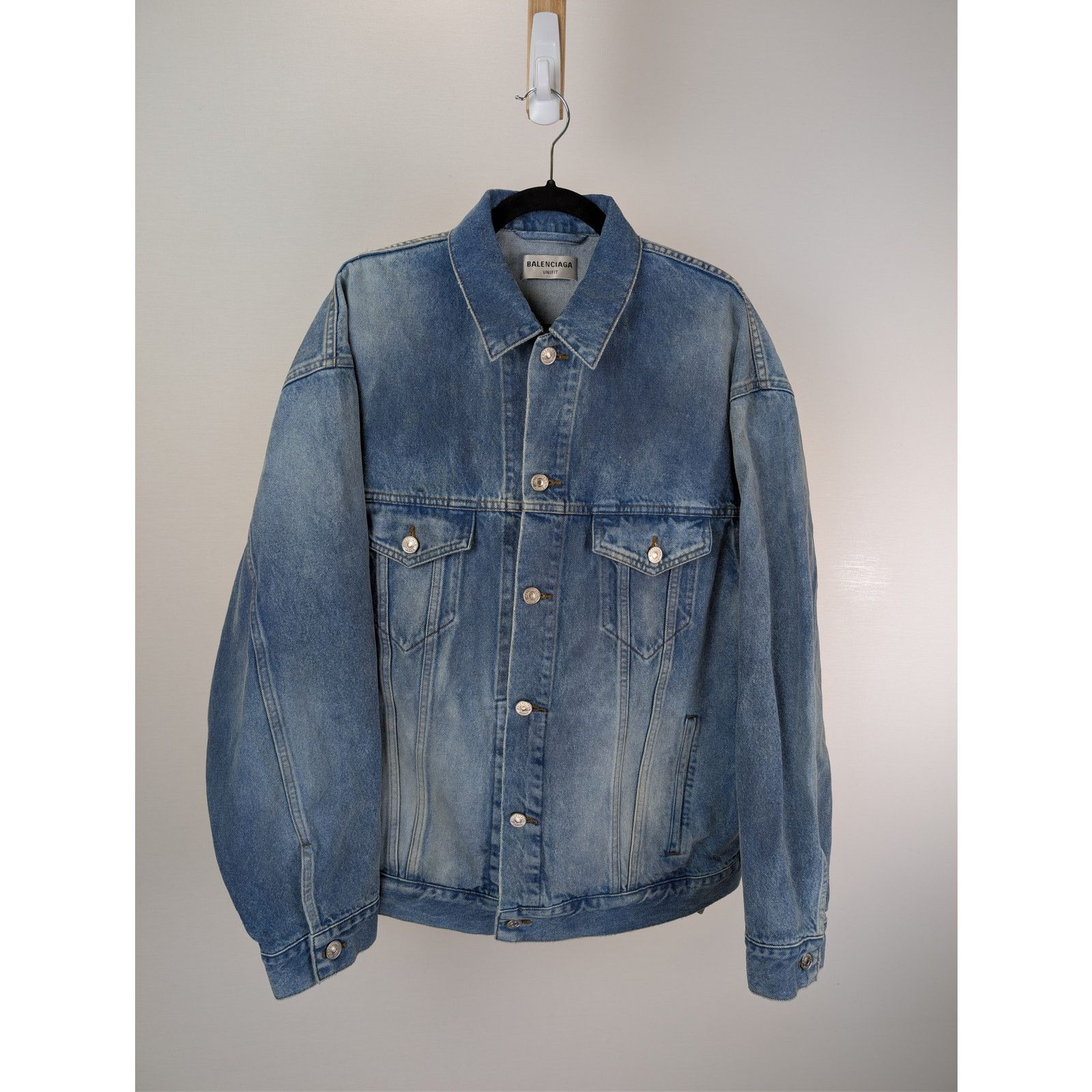 Balenciaga o1rshd1 Japanese Indigo Denim Large Fit Jacket Electric Blue Size US XL / EU 56 / 4 - 8 Thumbnail