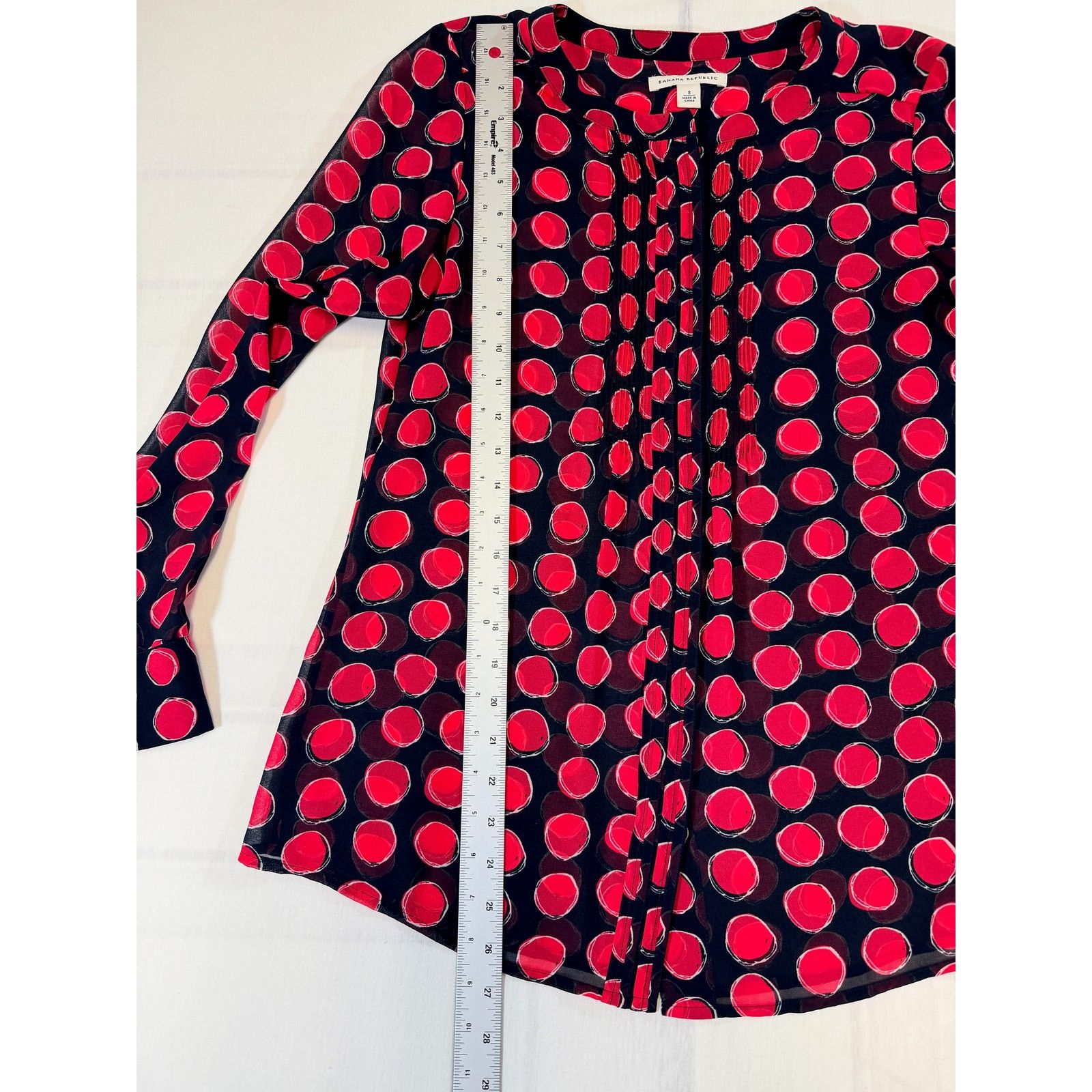 Banana Republic Banana Republic Women’s Blouse Red Polka Dot Size S / US 4 / IT 40 - 7 Thumbnail