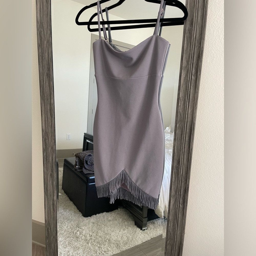 Other Nookie grey Mendez Fringe-hem mini dress Size XS / US 0-2 / IT 36-38 - 5 Thumbnail