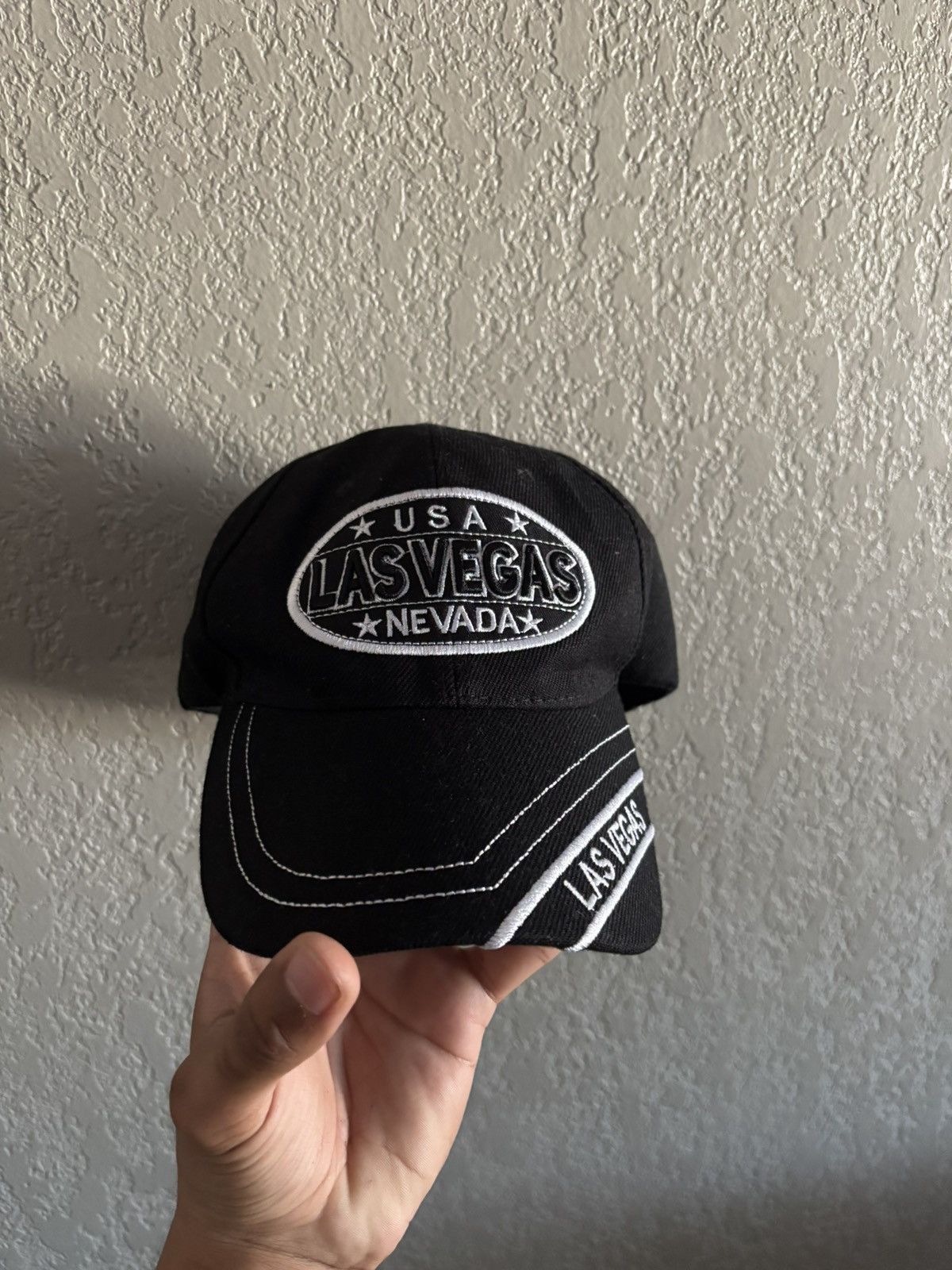 Other Black And White USA Las Vegas Embroidered Dad Hat Size ONE SIZE - 1 Thumbnail