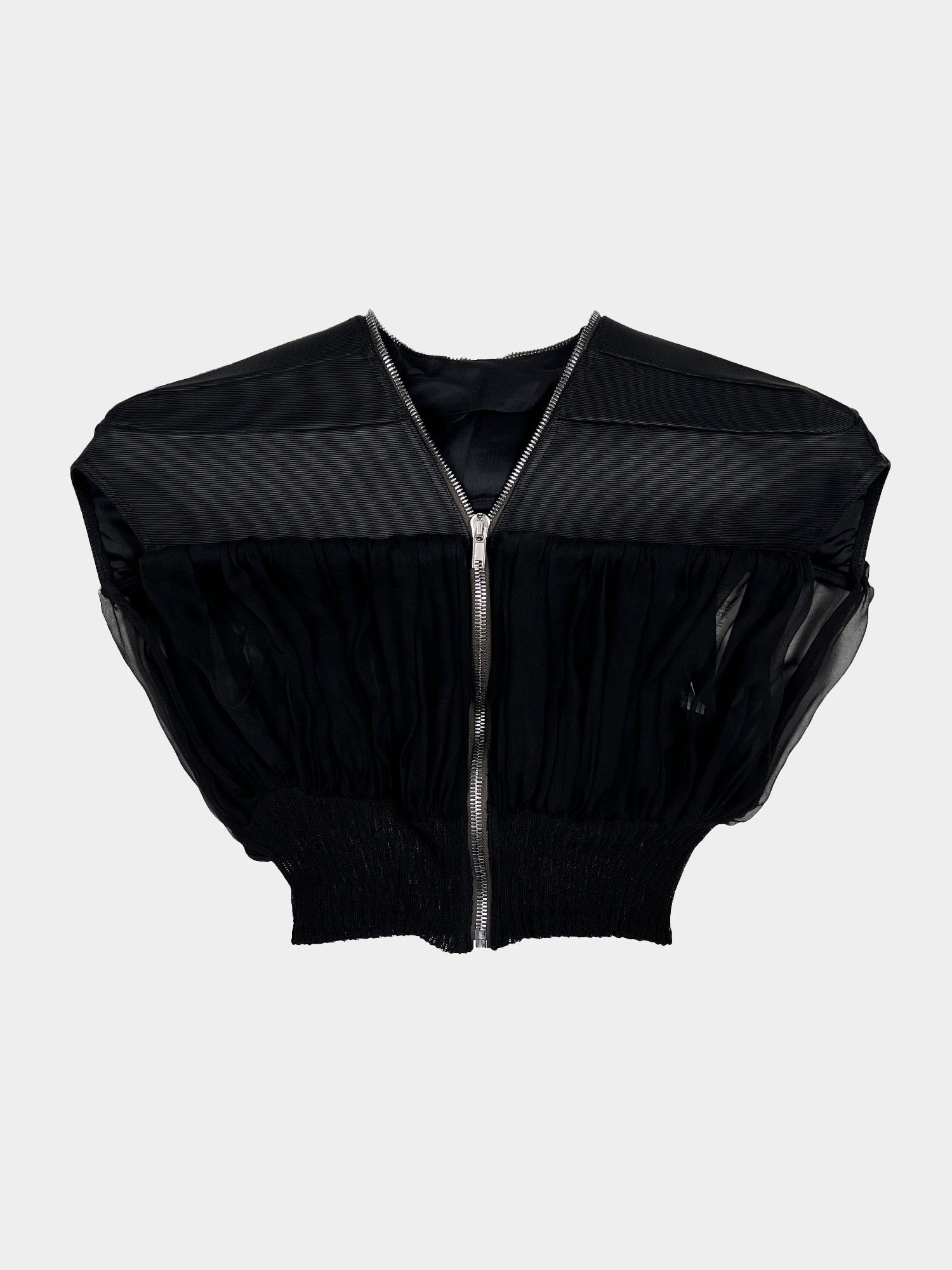 image of Rick Owens Ss2022 Micro Girdered Jacket in Black, Women's (Size XS)