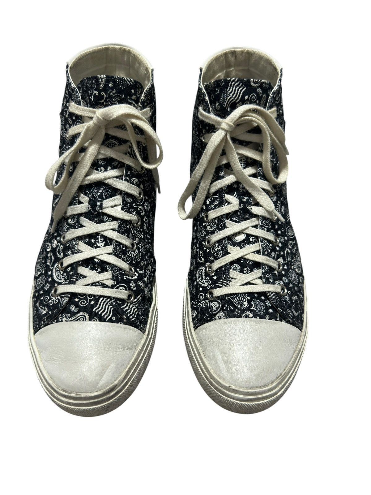 Saint Laurent Paris Saint Laurent Paisley Black Bedford High Sneaker Size US 10.5 / EU 43-44 - 4 Thumbnail