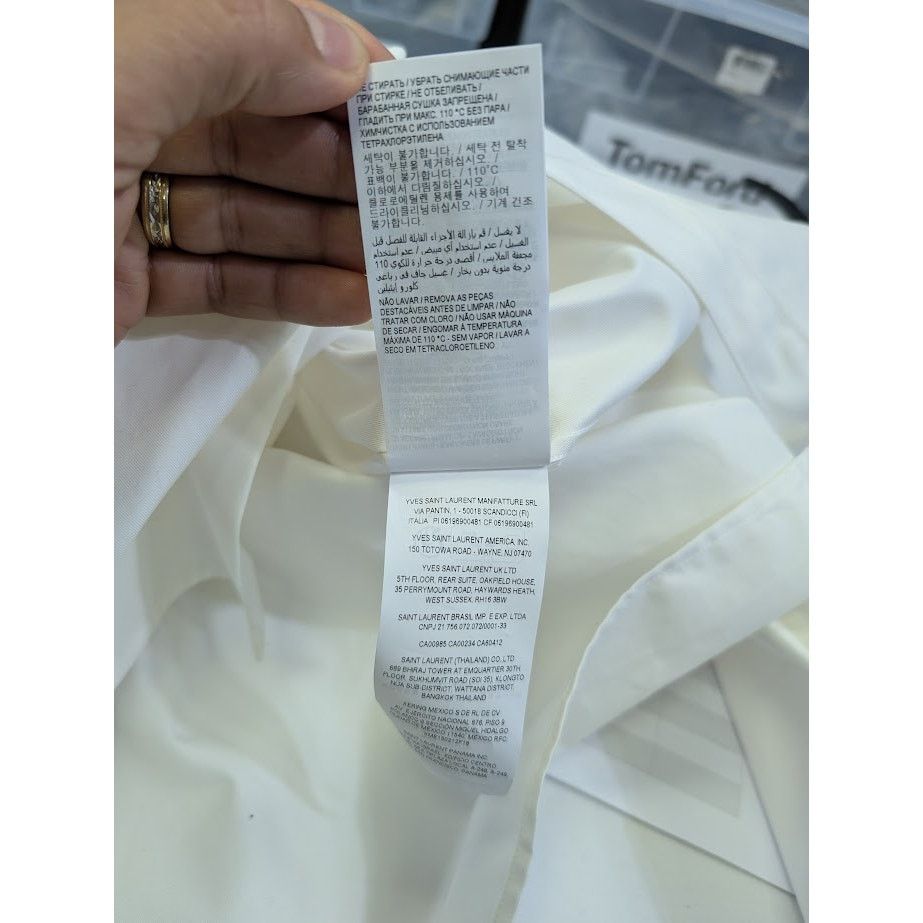 Saint Laurent Paris o1rshd1 Button Shirt in White Size US L / EU 52-54 / 3 - 15 Thumbnail