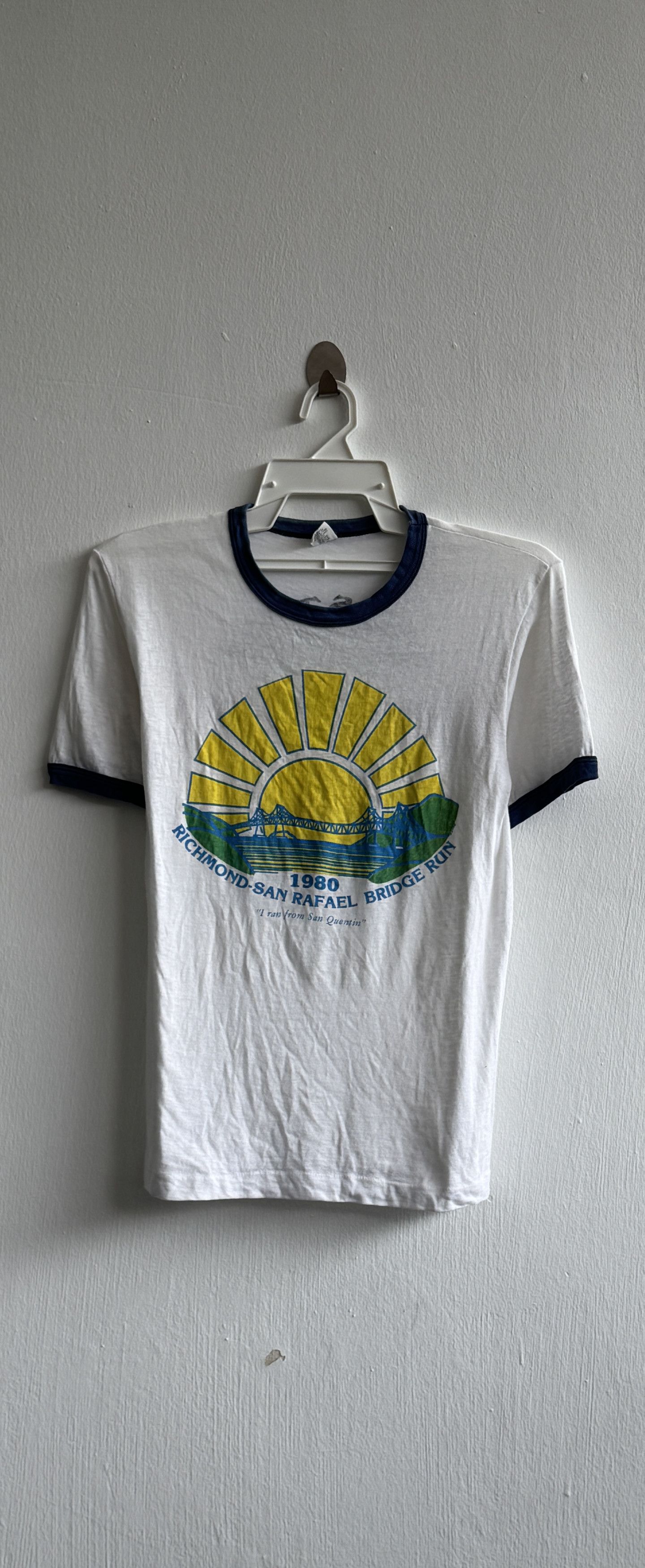 Vintage 1980 Richmond-San Rafael Bridge Run Ringer Vintage T-Shirt Size US S / EU 44-46 / 1 - 1 Thumbnail