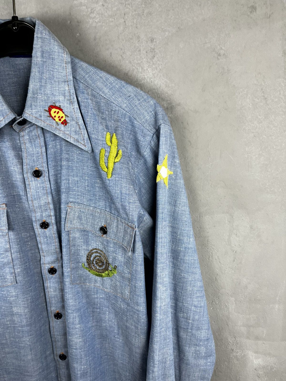 Vintage Vintage 70s Sears Jeans Joint Long Sleeve Button Shirt Size US M / EU 48-50 / 2 - 3 Thumbnail