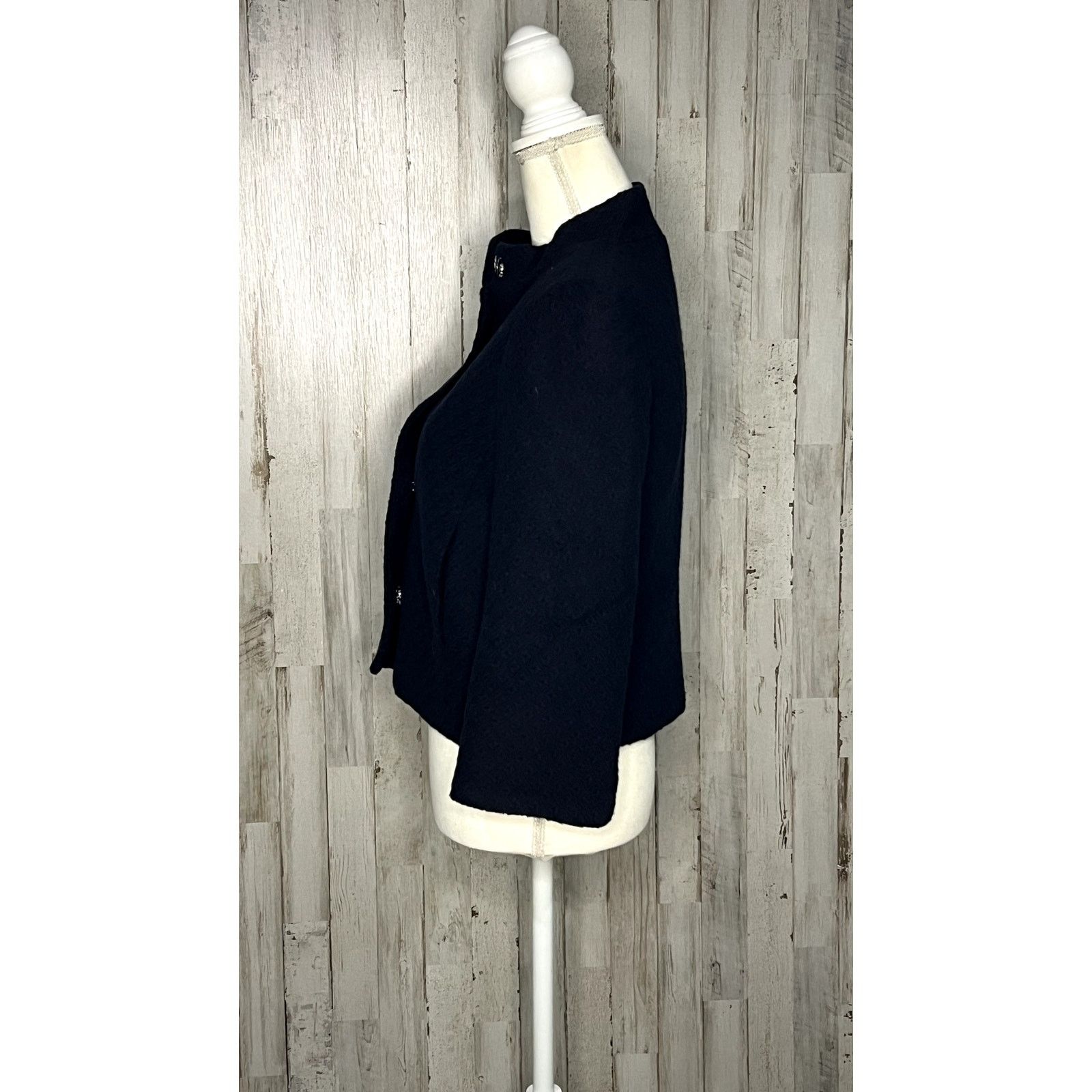Isaac Mizrahi Isaac Mizrahi for Target Women's Navy Blue Tweed Jacket Size M / US 6-8 / IT 42-44 - 4 Thumbnail