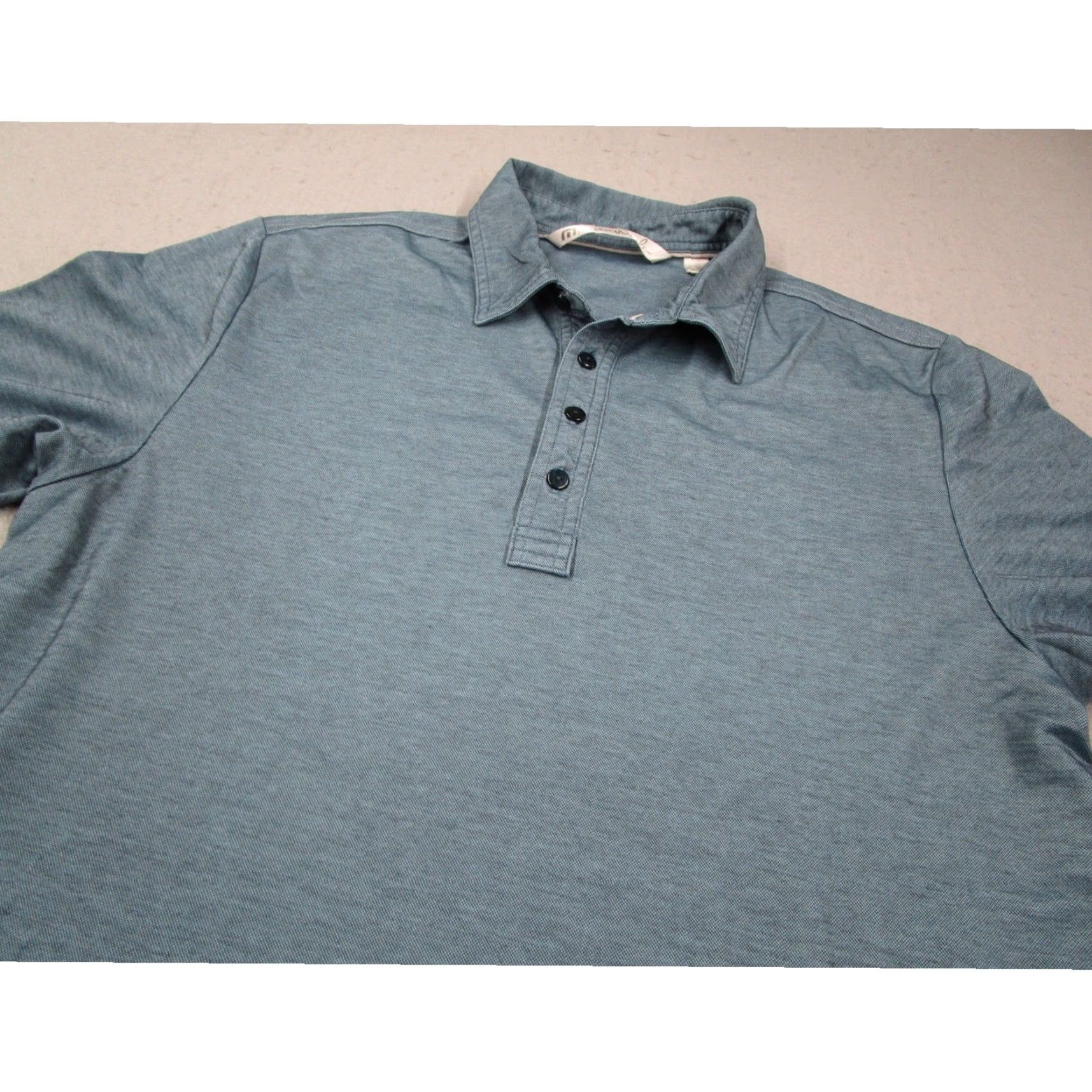 TravisMathew Travis Mathew Polo Shirt Mens Blue Heather Pima Cotton Blend Short Sleeve Size M Size US M / EU 48-50 / 2 - 2 Thumbnail