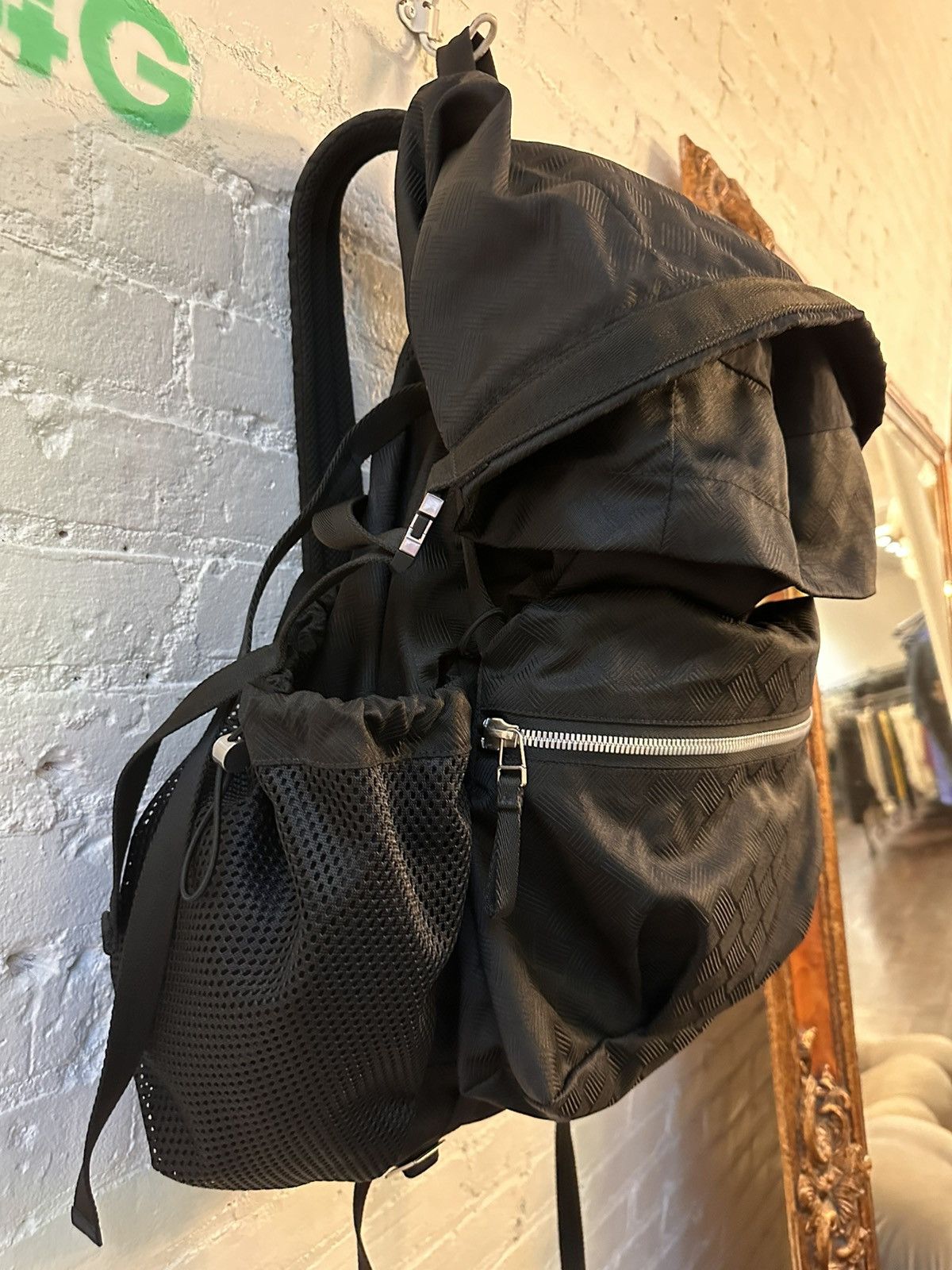 Bottega Veneta Bottega XXL Oversized Cargo Black Backpack Bookbag Travel Size ONE SIZE - 7 Thumbnail