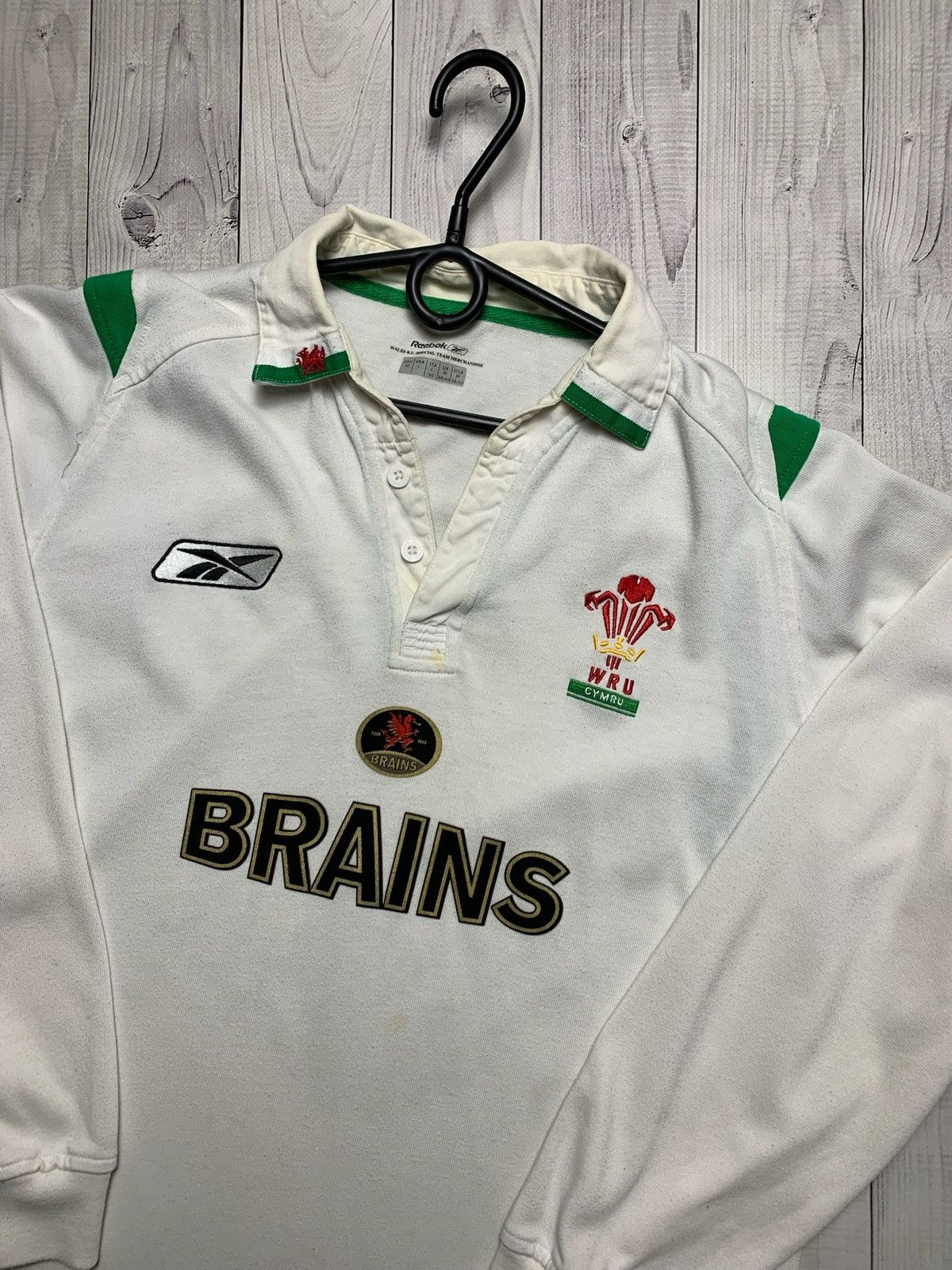 Reebok × Vintage Vintage Reebok Wales rugby jersey long sleeve away white Size US M / EU 48-50 / 2 - 2 Thumbnail