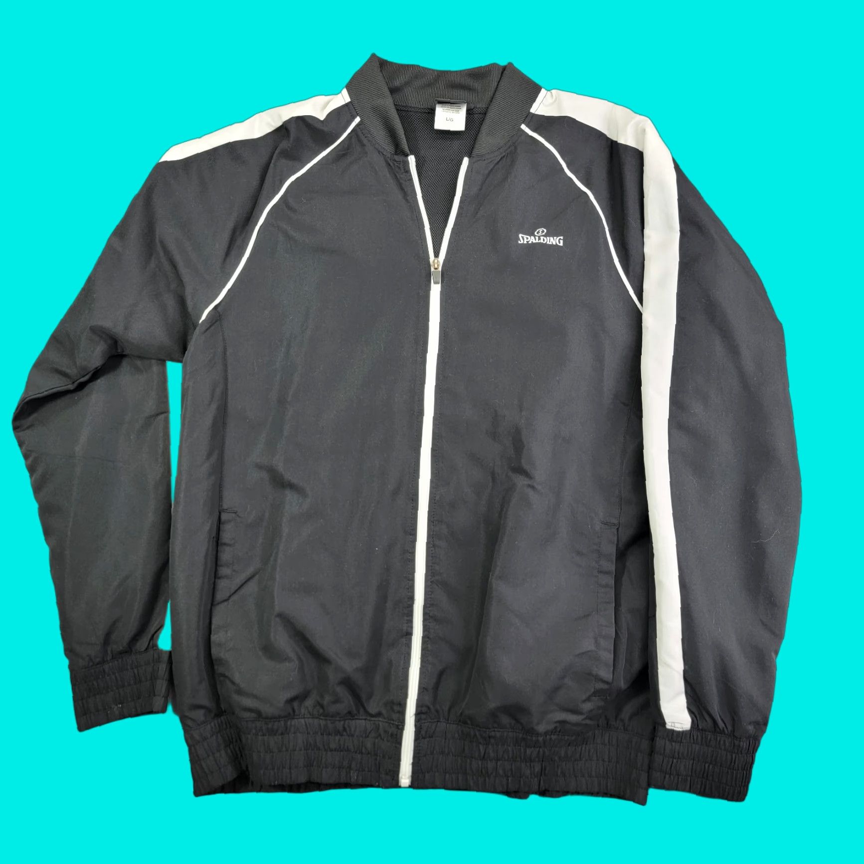Spalding VTG Spalding Windbreaker Jacket Water Resistant Full Zip Mens Large track Jacket Size US L / EU 52-54 / 3 - 1 Thumbnail