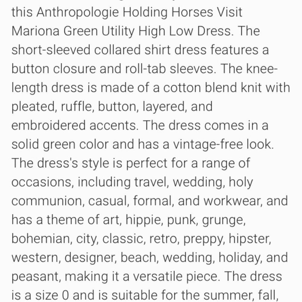 Anthropologie Anthropologie "Visit Mariona" Holding Horses Green Tencel Dr Size L / US 10 / IT 46 - 9 Thumbnail