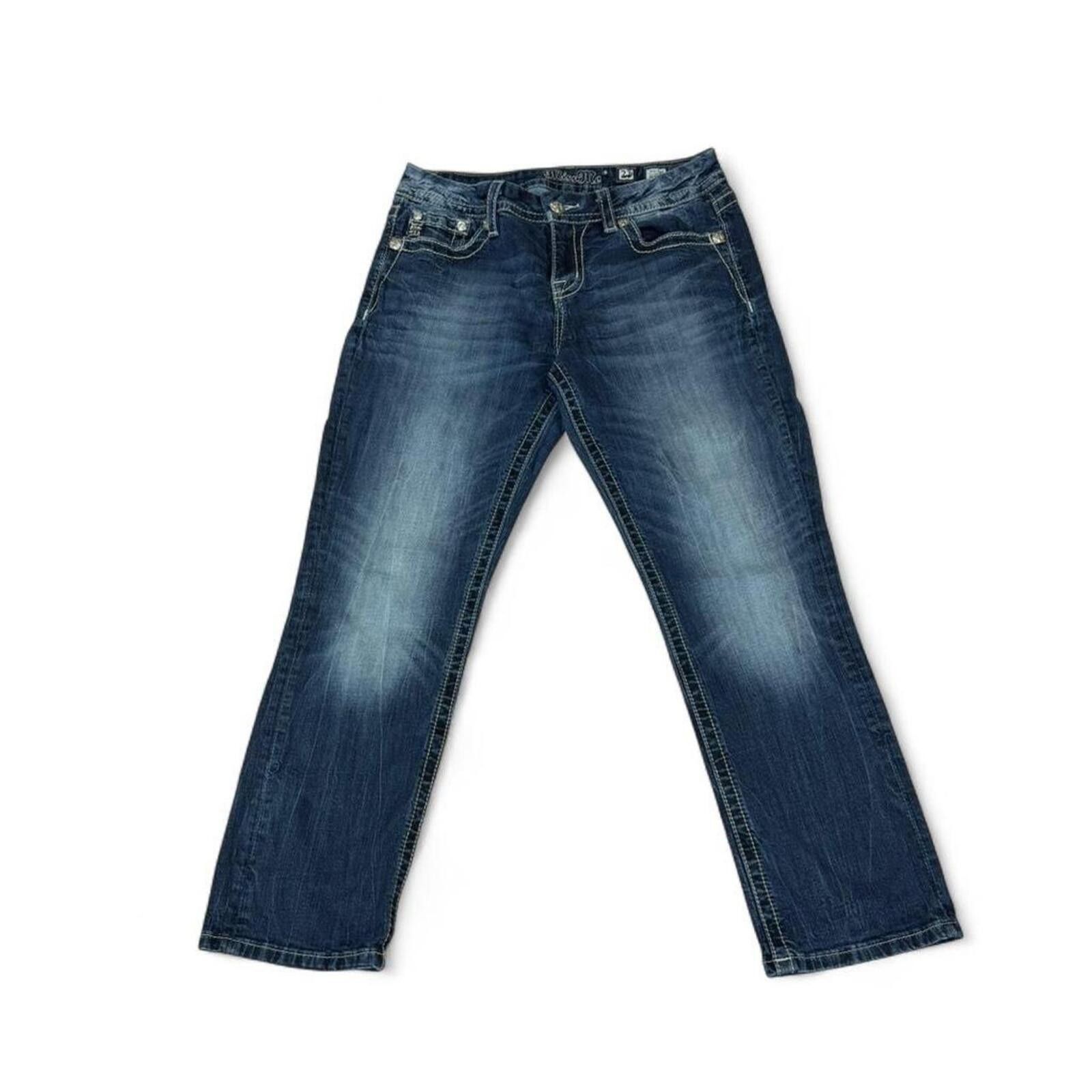 Other Miss Me denim jeans with floral embroidery and sequins Size 29" - 4 Thumbnail