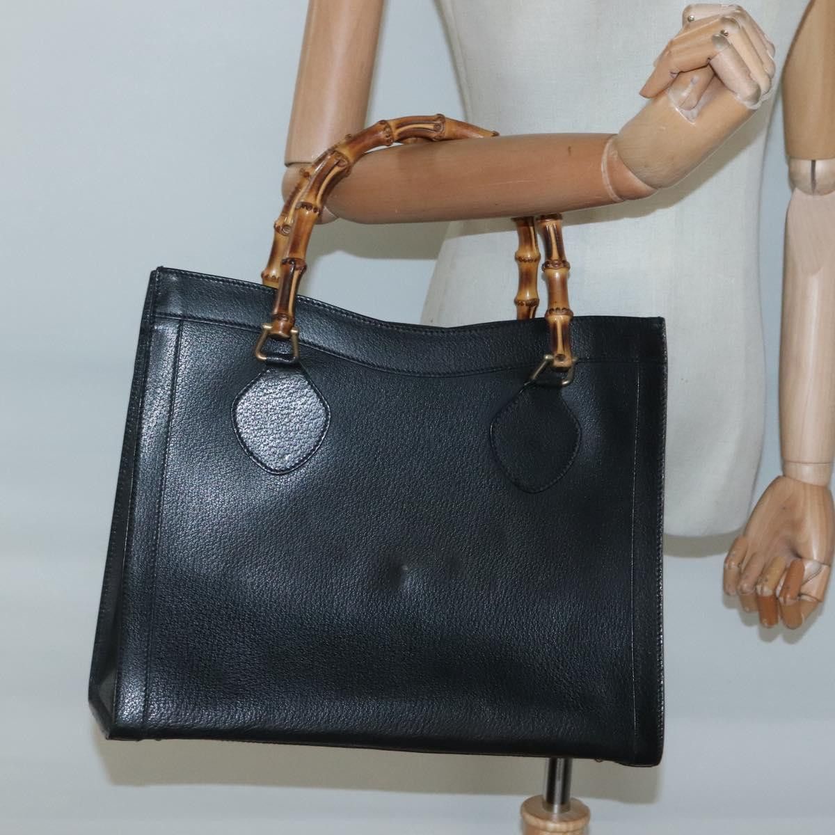 Gucci GUCCI Bamboo Hand Bag Leather Black Gold 002 1095 002 1095 Size ONE SIZE - 22 Thumbnail