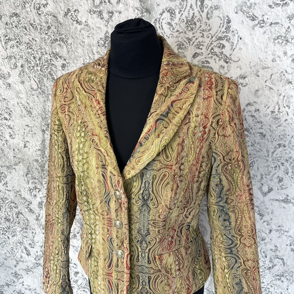 Christian Lacroix × Jean Paul Gaultier × Roberto Cavalli VINTAGE ABSTRACT BLAZER LACROIX JPG CAVALLI STYLE RETRO Size L / US 10 / IT 46 - 4 Thumbnail