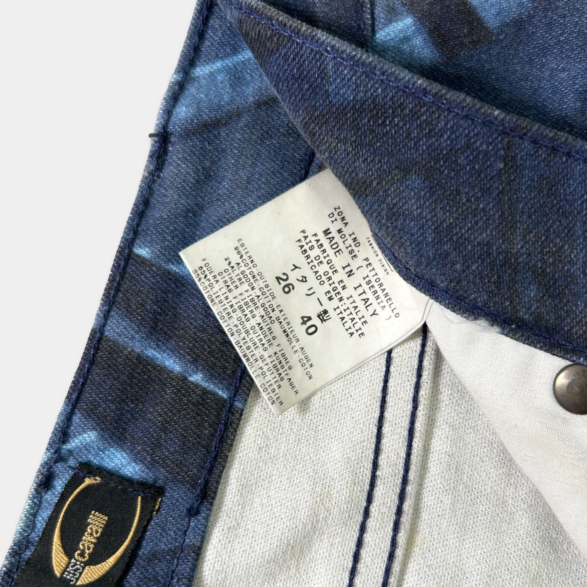 Just Cavalli Just Cavalli 00's Blue Pattern Jeans Size 26" / US 2 / IT 38 - 6 Thumbnail