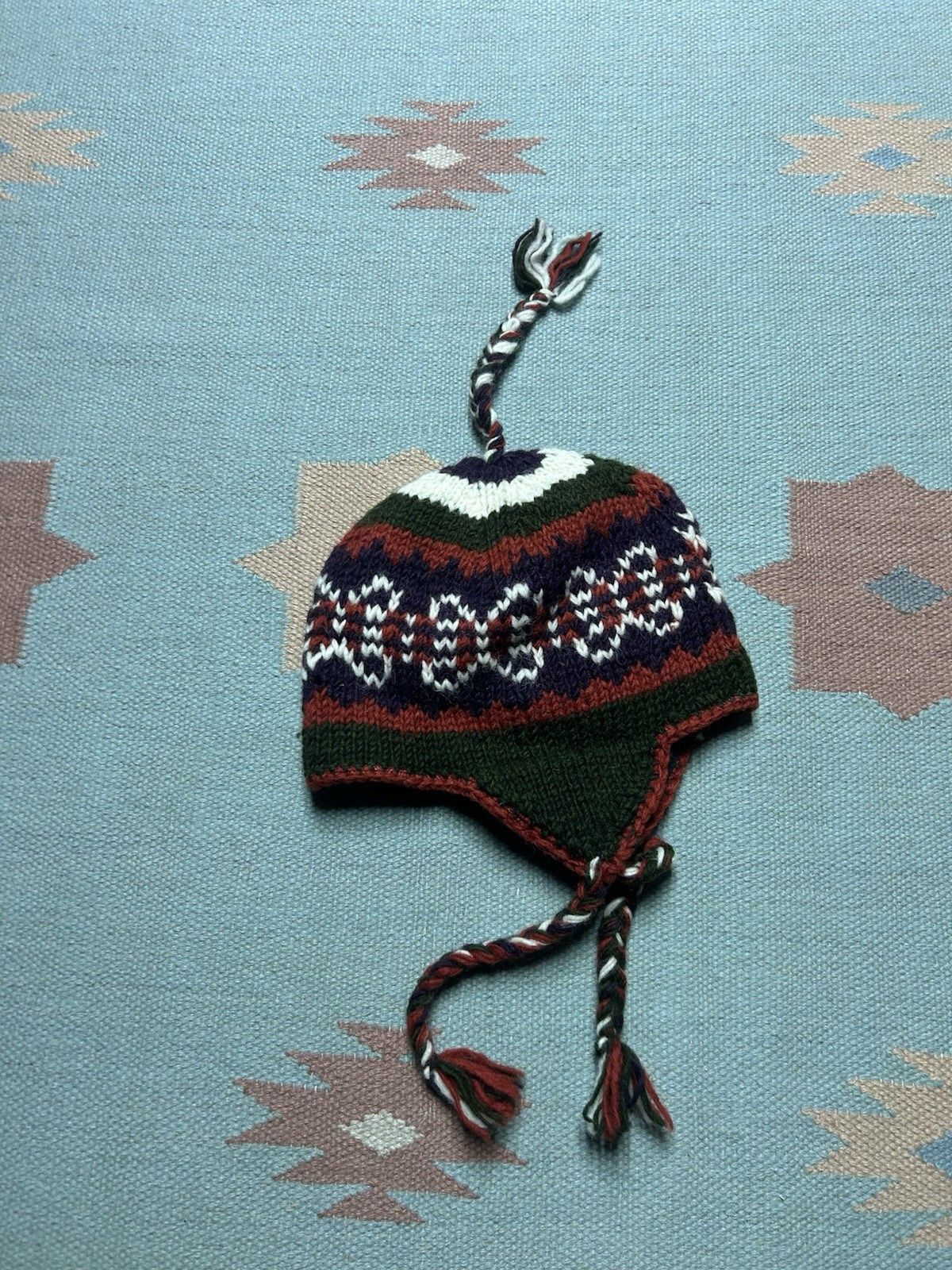 Vintage Vtg wool knit beanie toboggan winter hat Nepal lined small Size ONE SIZE - 1 Thumbnail