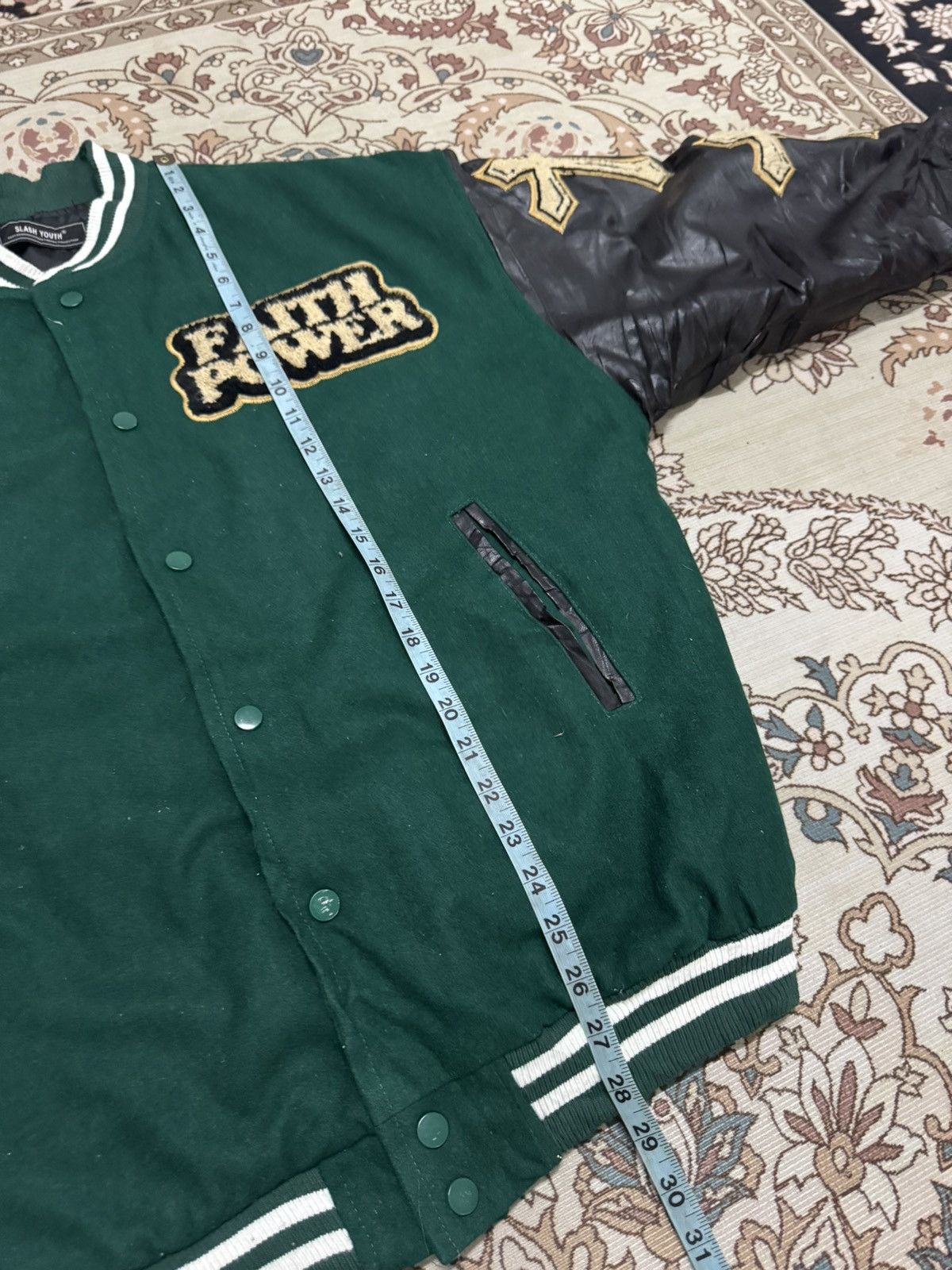 Japanese Brand SLASH YOUTH BIG LOGO CHROME VARSITY JACKET Size US M / EU 48-50 / 2 - 12 Thumbnail