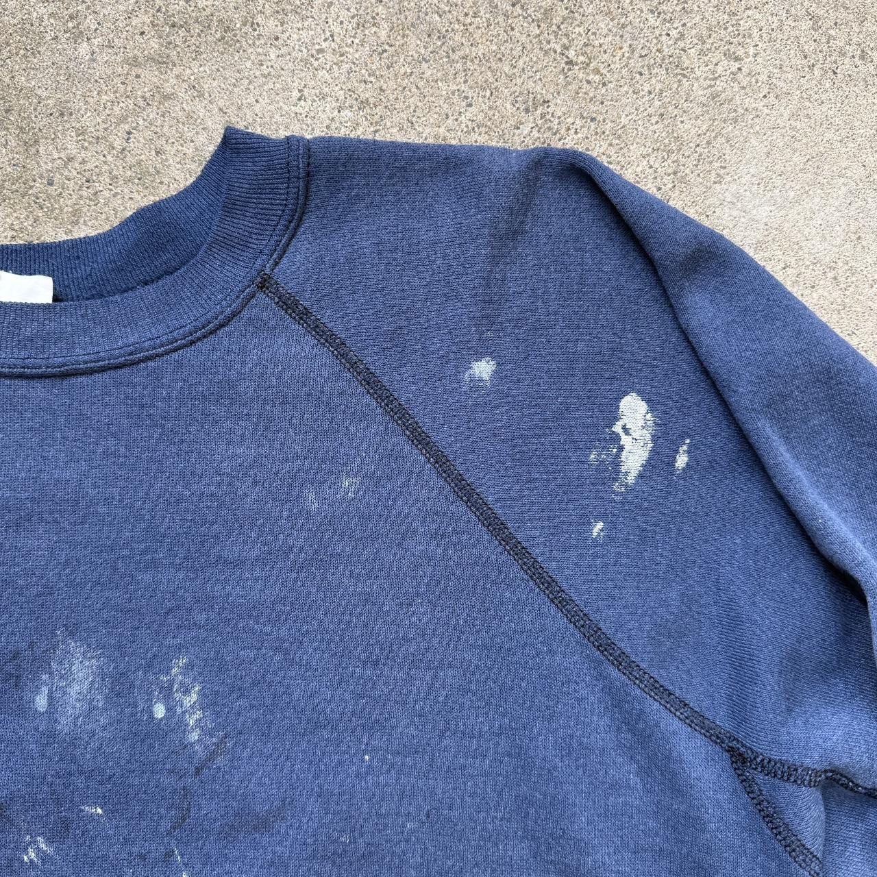 Vintage true vintage blue crewneck sweatshirt paint distress faded Size US S / EU 44-46 / 1 - 2 Thumbnail