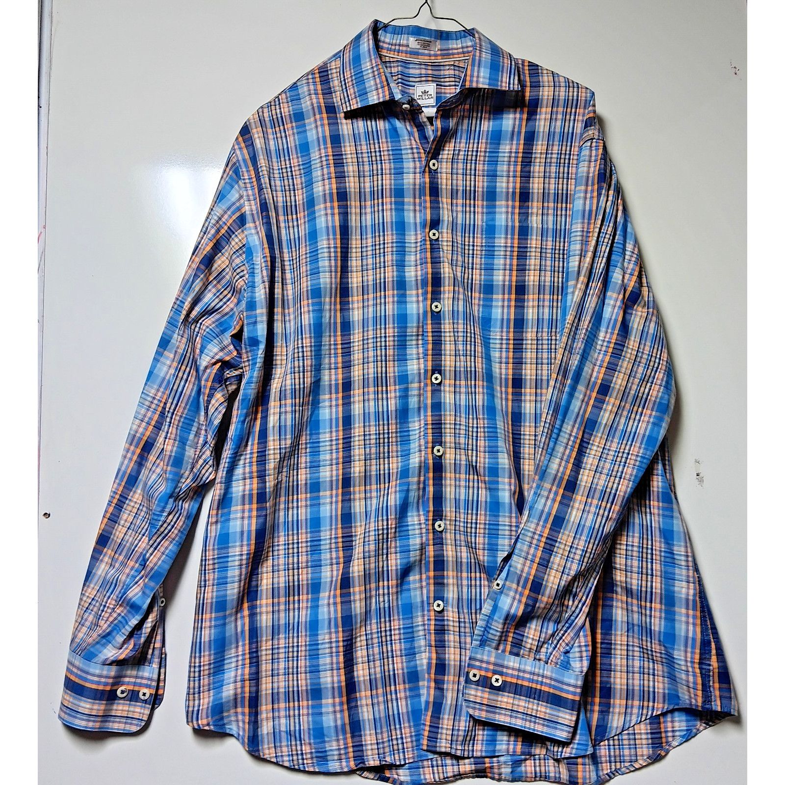 Peter Millar Peter Millar Mens Button Down Shirt XL Plaid Classic Fit Size US XL / EU 56 / 4 - 1 Thumbnail