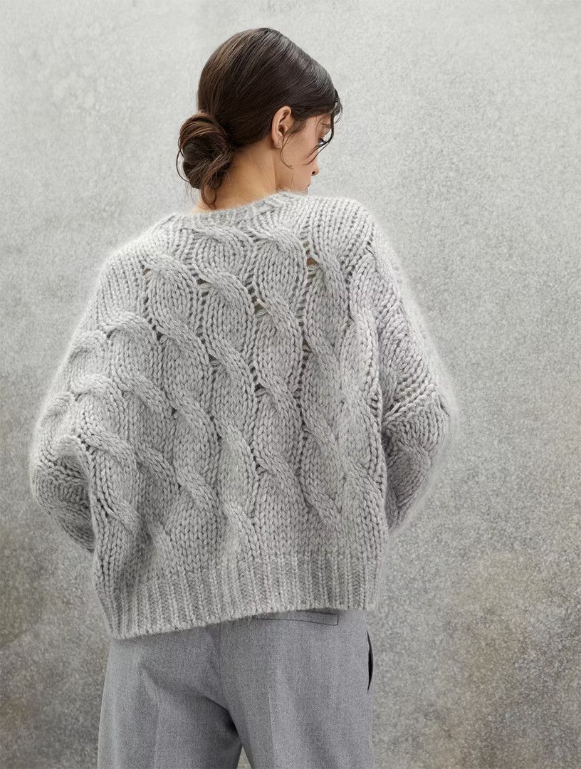 Brunello Cucinelli o1la1rc1a0325 Knitted Sweater in Dark Grey Size S / US 4 / IT 40 - 4 Thumbnail
