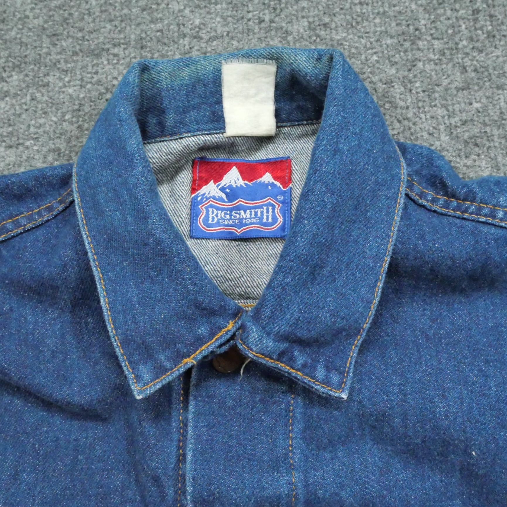 Vintage VINTAGE Big Smith Jacket Mens L Blue Denim Trucker Shirt Size US 33 - 4 Thumbnail
