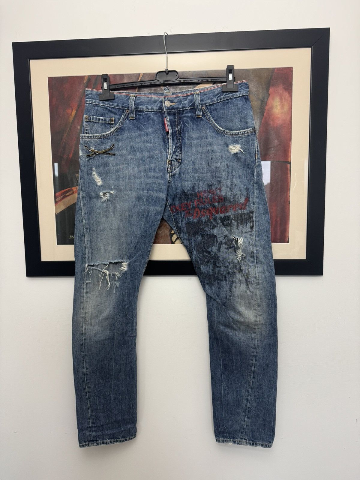 Dsquared2 Dsquared2 Distressed Luxury Denim Pant Jeans Rare Slim Y2k Size US 32 / EU 48 - 1 Thumbnail