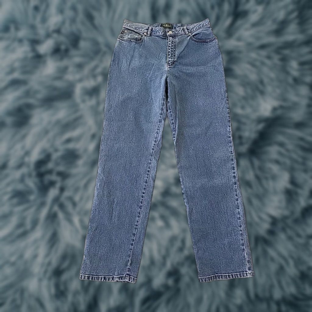 Denime Lauren Jeans Co. Jeans Women 12 Regular 33" Waist 30" Inseam Blue Denim Straight Leg 33 Unique Logo Zipper Button Stretch Vintage No N/A Size 24" / US 00 / IT 34 - 1 Thumbnail