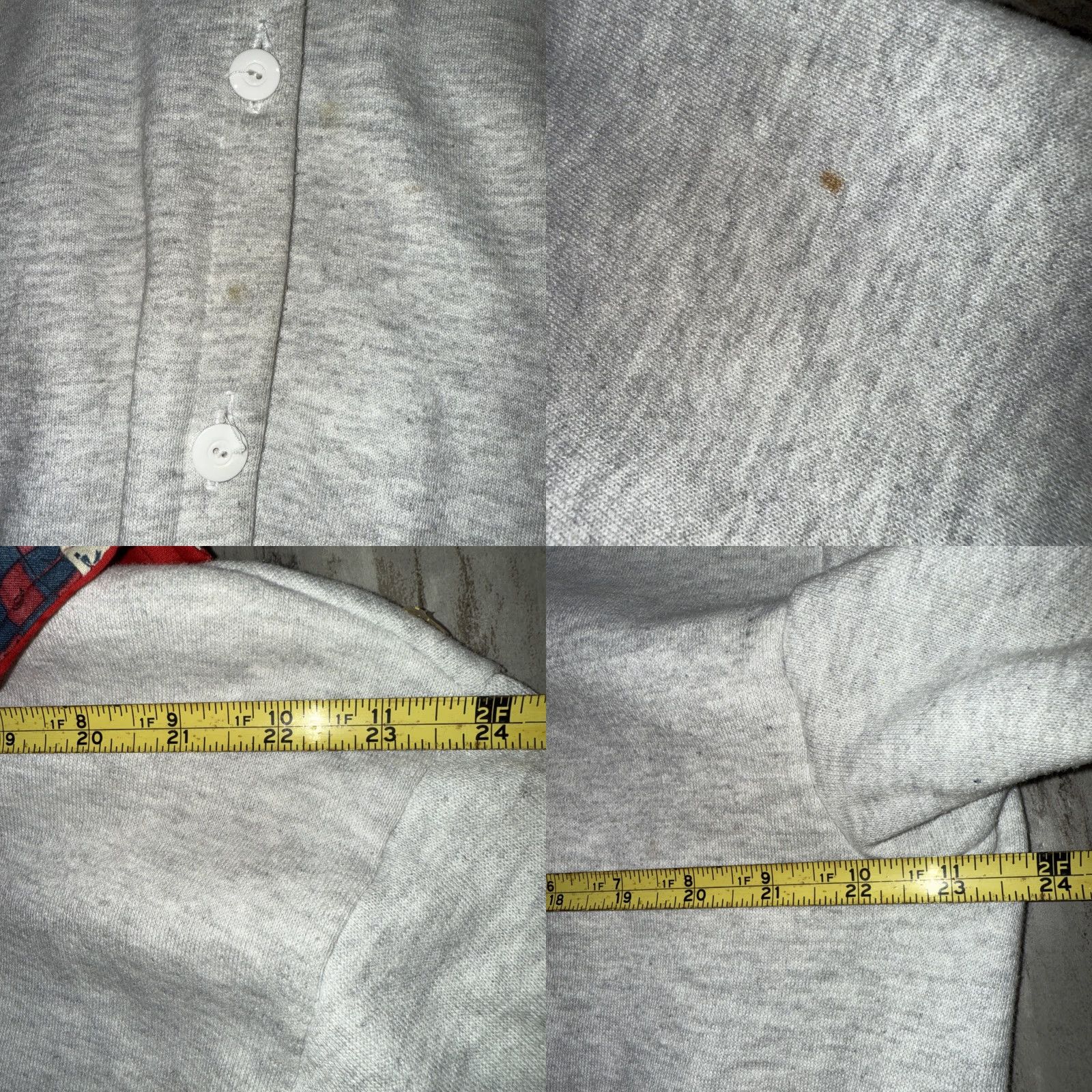 Jerzees VINTAGE JERZEES Cardigan Sweatshirt Gray XL Womens 1980s Grandma Cotton Polyester Quilt Scarf Cape USA Size XL / US 12-14 / IT 48-50 - 8 Thumbnail