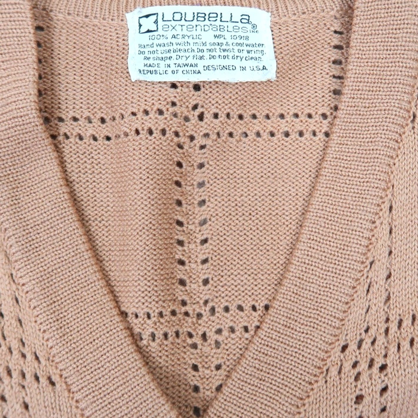 Camel VINTAGE Loubella Extendables Cardigan Sweater S Women Camel Tan Grid Knit Long Sleeve 70s Size S / US 4 / IT 40 - 6 Thumbnail