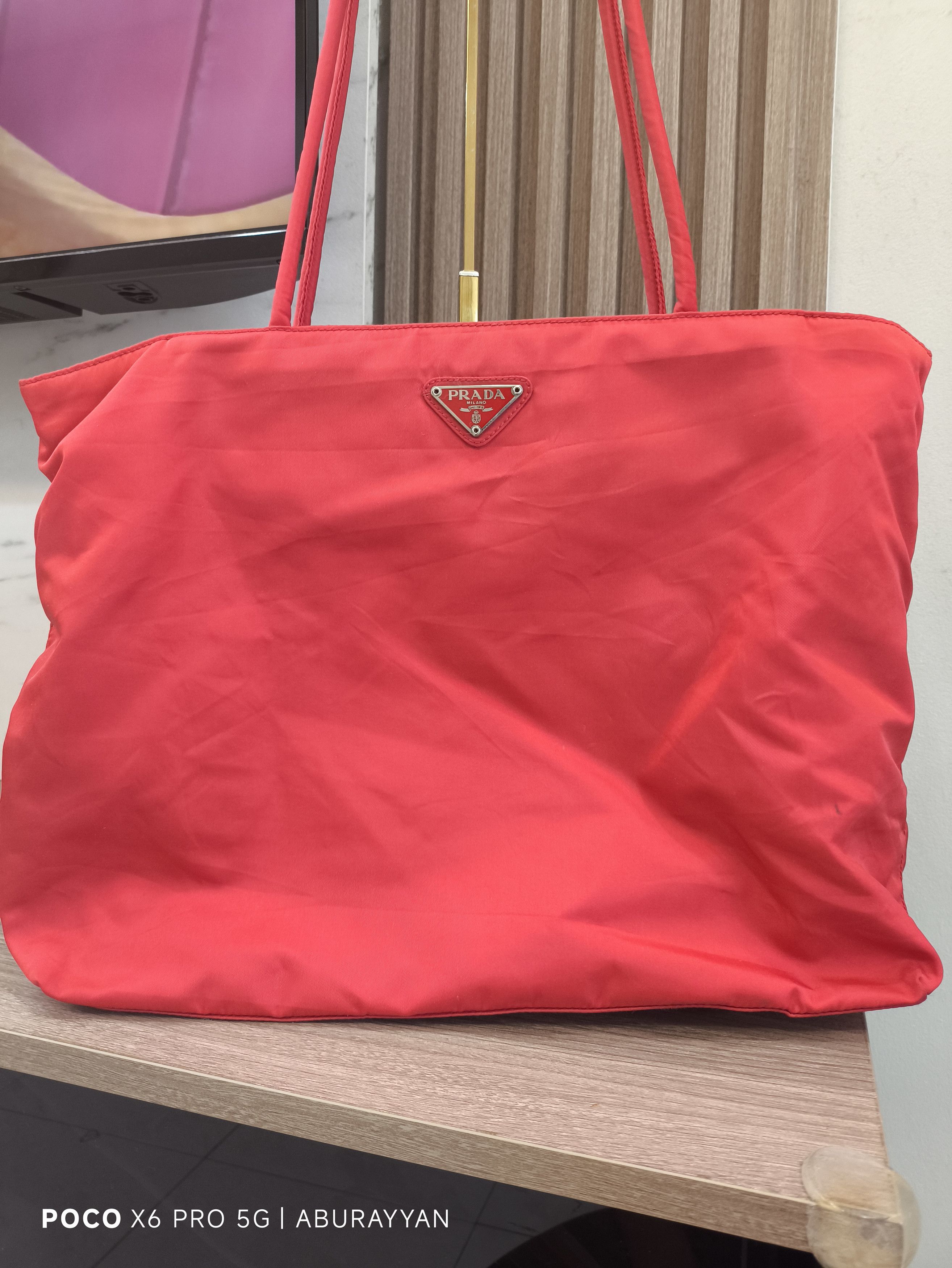 Prada Prada Tessuto Nylon Red Totebag Size ONE SIZE - 4 Thumbnail