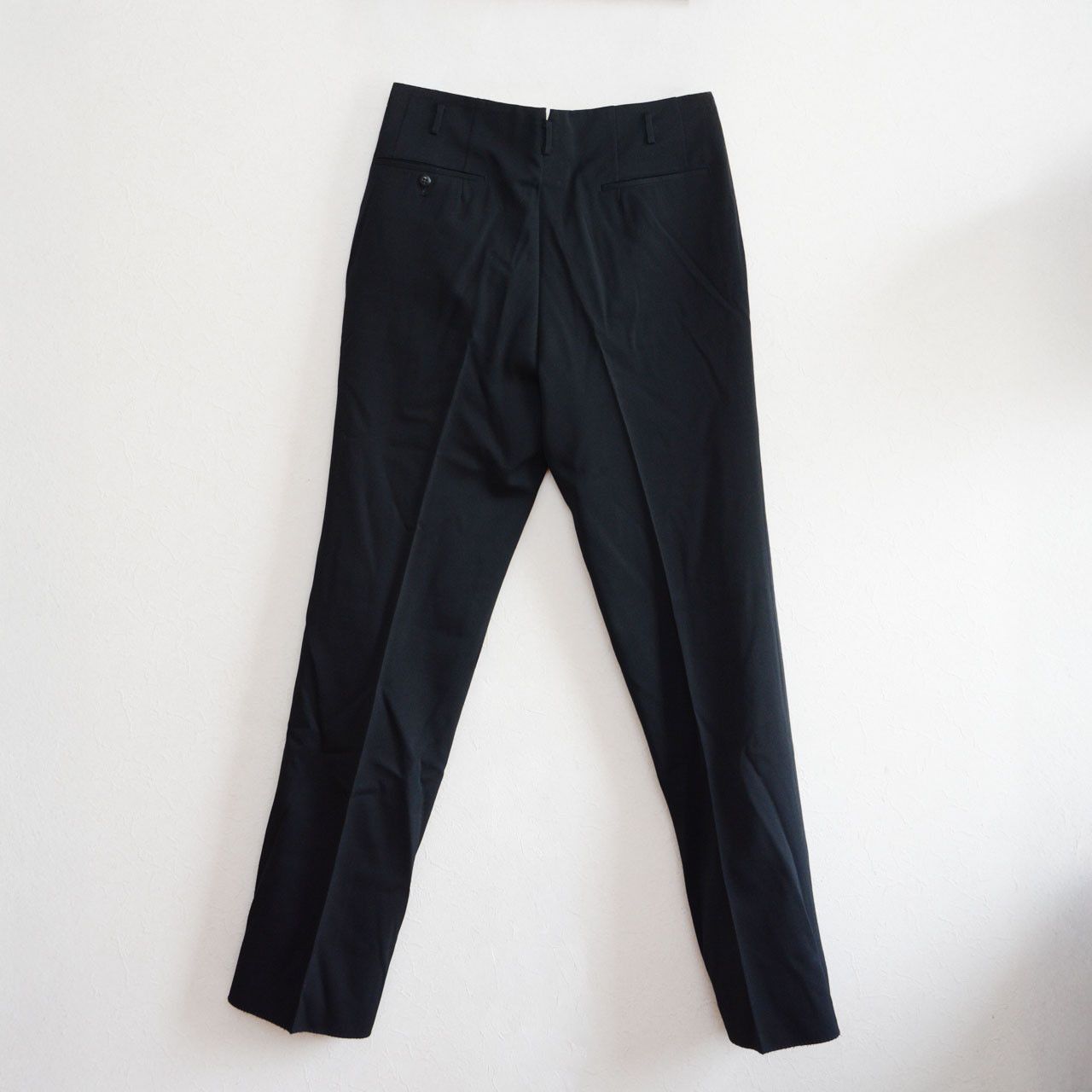 Vintage Japanese Vintage Deadstock Wool Trousers – 80s–90s Black Size US 33 - 2 Thumbnail