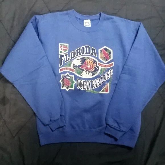 Vintage Vintage Florida Ocean Underwater Paradise Sweatshirt Size US M / EU 48-50 / 2 - 2 Thumbnail