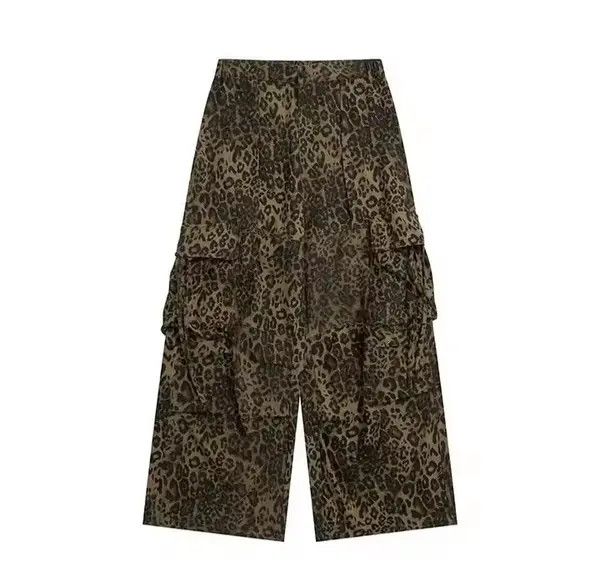 Japanese Brand VIBE Leopard Print Cargo Wide Leg Pants Size US 26 / EU 42 - 5 Thumbnail